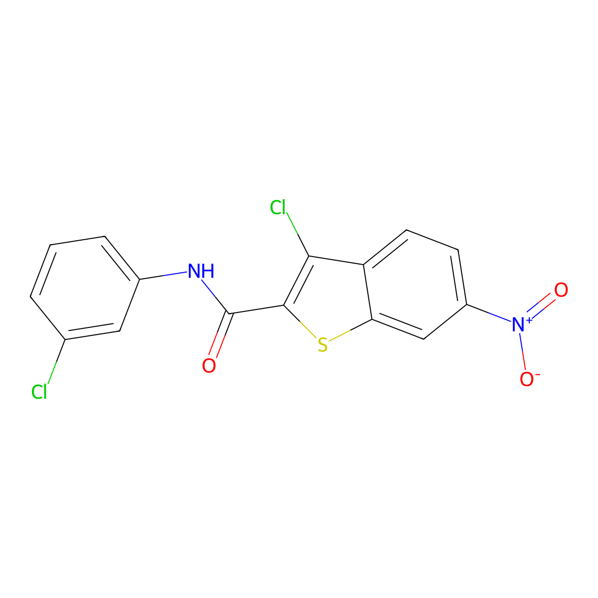3-chloro-N-(3-chlorophenyl)-6-nitro-1-benzothiophene-2-carboxamide molecular structure, CAS 444924-59-8