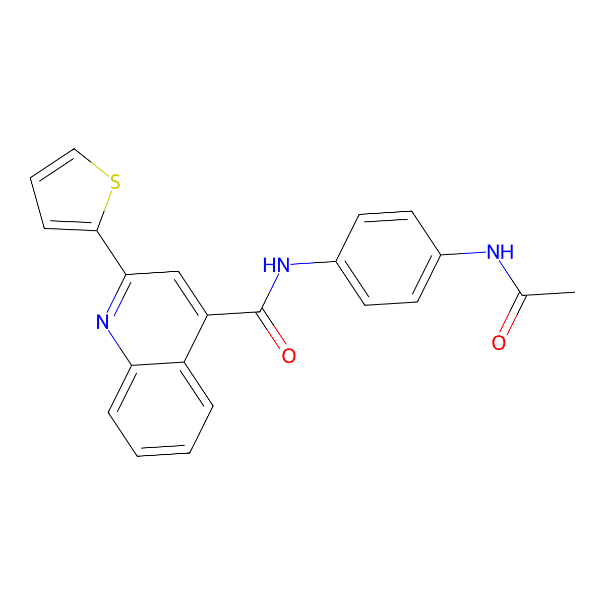 N-(4-acetamidophenyl)-2-thiophen-2-ylquinoline-4-carboxamide molecular structure, CAS 444924-67-8