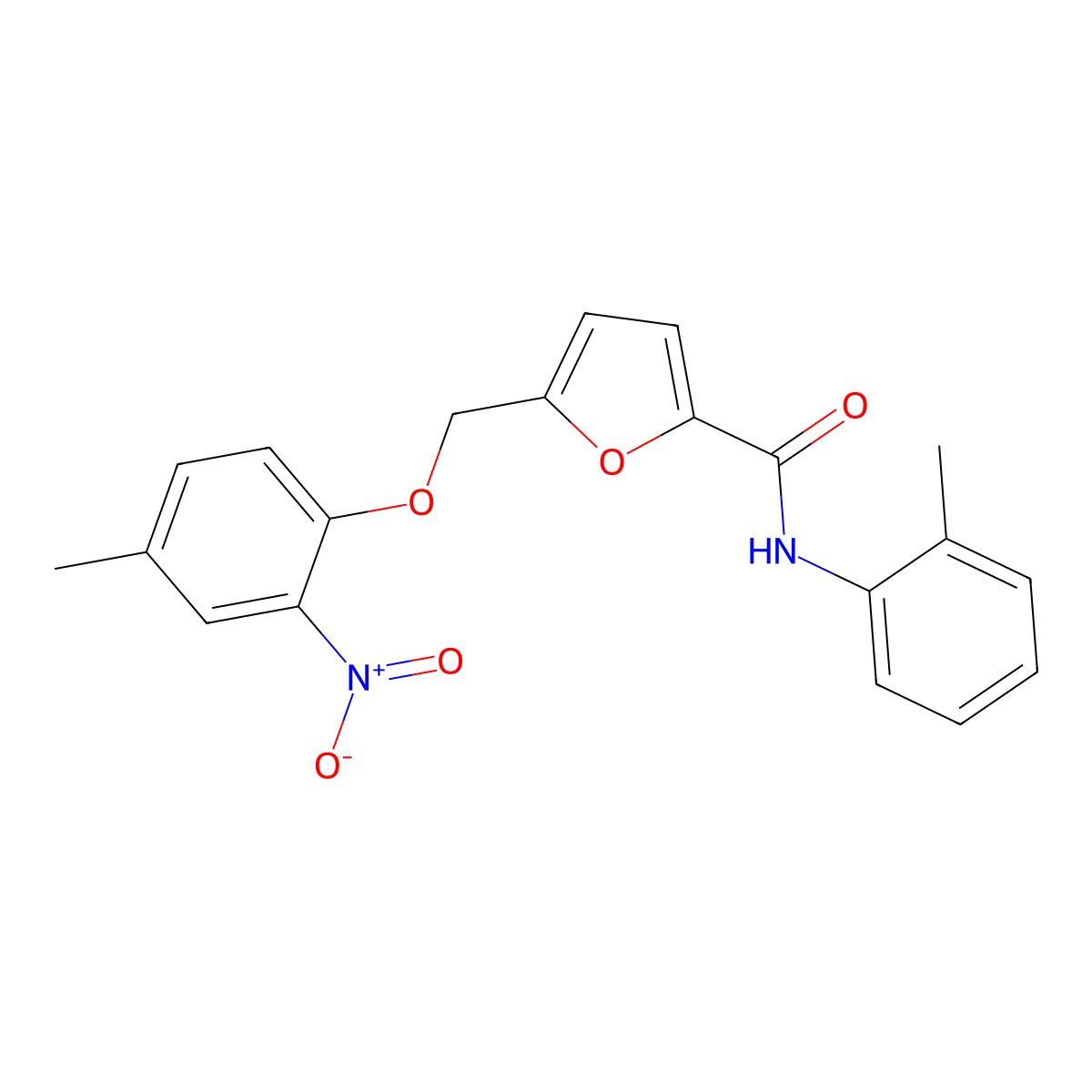 5-[(4-methyl-2-nitrophenoxy)methyl]-N-(2-methylphenyl)furan-2-carboxamide molecular structure, CAS 444924-70-3