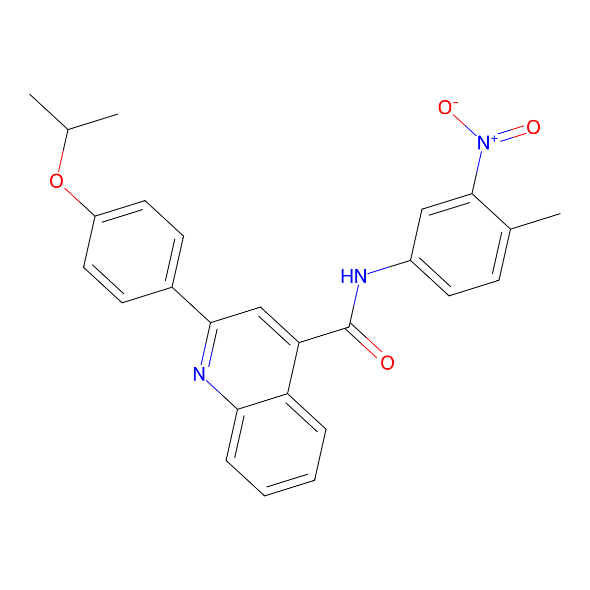 N-(4-methyl-3-nitrophenyl)-2-(4-propan-2-yloxyphenyl)quinoline-4-carboxamide molecular structure, CAS 444924-87-2