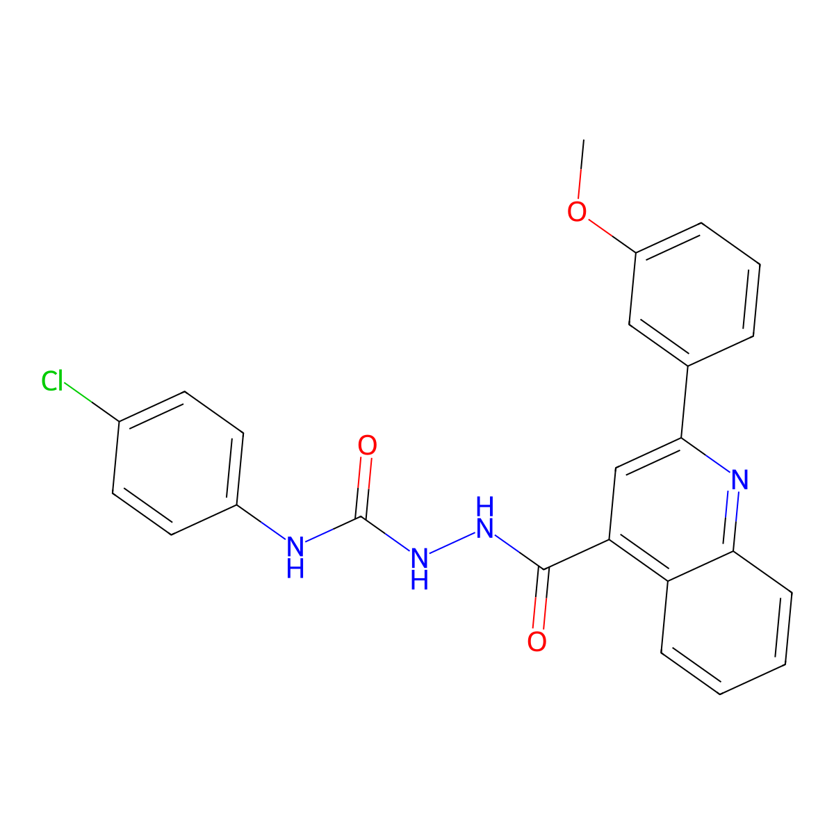 1-(4-Chlorophenyl)-3-[[2-(3-methoxyphenyl)quinoline-4-carbonyl]amino]urea molecular structure, CAS 444925-04-6