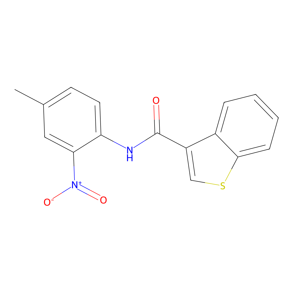 N-(4-methyl-2-nitrophenyl)-1-benzothiophene-3-carboxamide molecular structure, CAS 444925-13-7