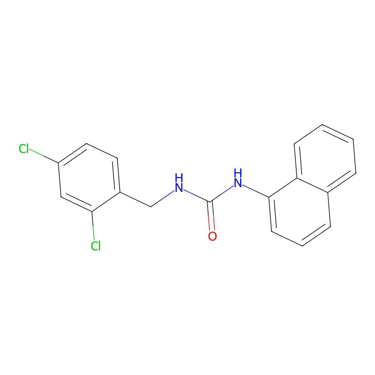 N-(2,4-dichlorobenzyl)-N'-(1-naphthyl)urea molecular structure, CAS 444925-76-2