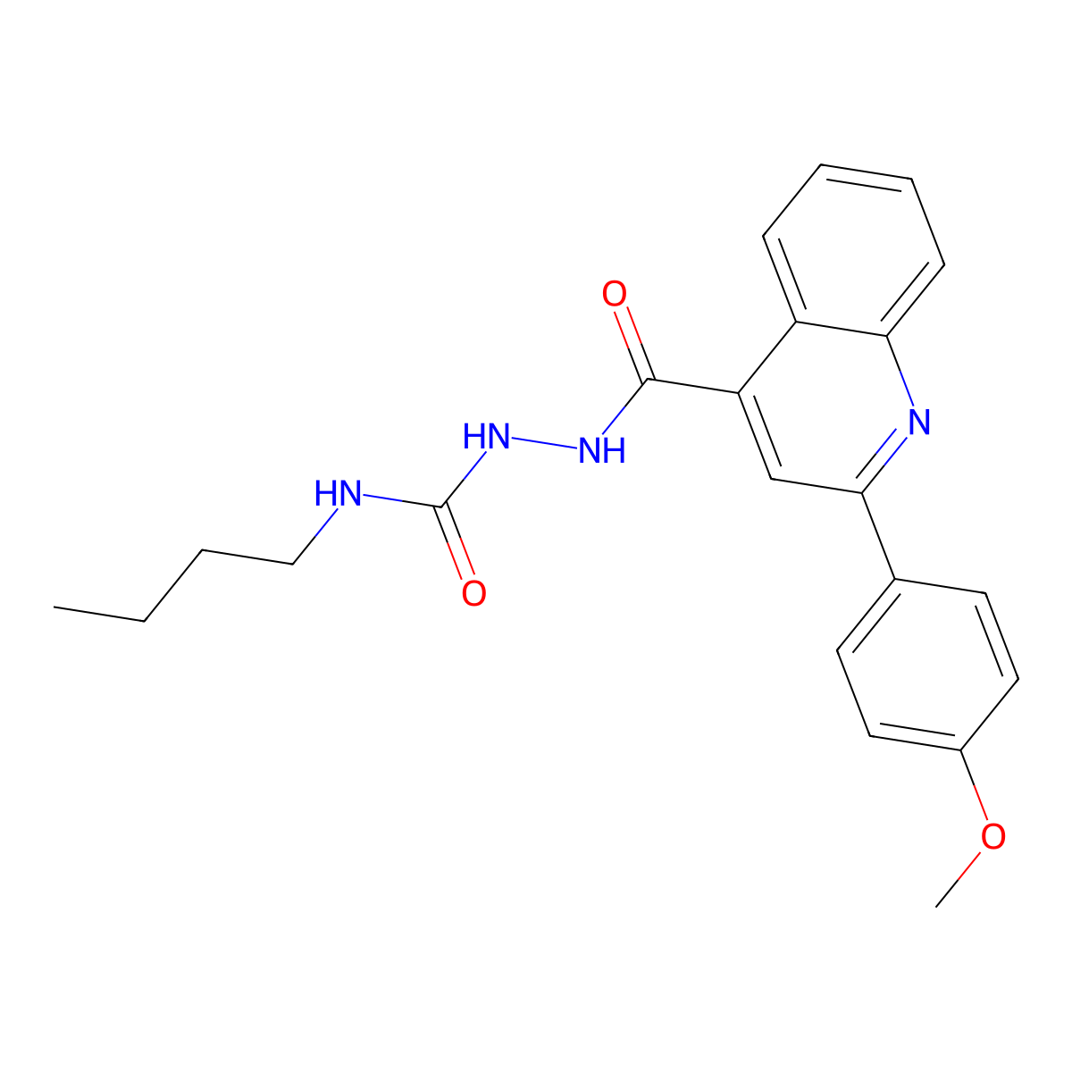 1-Butyl-3-[[2-(4-methoxyphenyl)quinoline-4-carbonyl]amino]urea molecular structure, CAS 444926-18-5