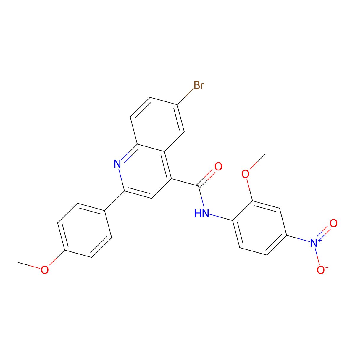 6-bromo-N-(2-methoxy-4-nitrophenyl)-2-(4-methoxyphenyl)quinoline-4-carboxamide molecular structure, CAS 444926-21-0