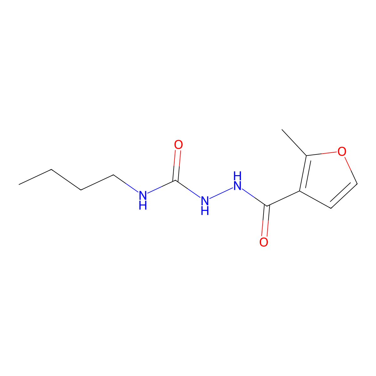 N-butyl-2-(2-methyl-3-furoyl)hydrazinecarboxamide molecular structure, CAS 444926-75-4
