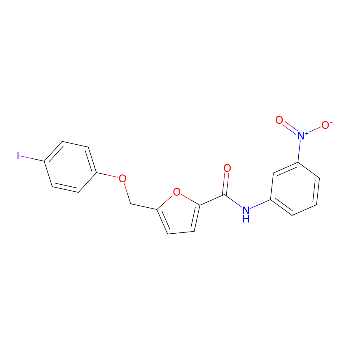 5-[(4-iodophenoxy)methyl]-N-(3-nitrophenyl)furan-2-carboxamide molecular structure, CAS 444927-35-9
