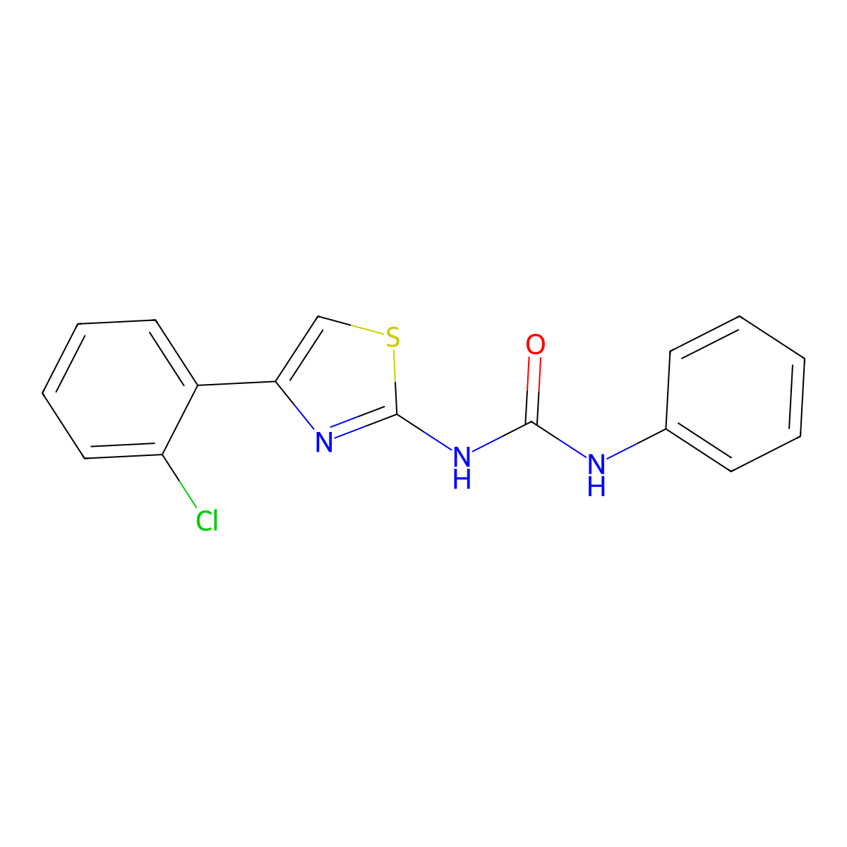 1-[4-(2-Chlorophenyl)-1,3-thiazol-2-yl]-3-phenylurea molecular structure, CAS 444927-49-5