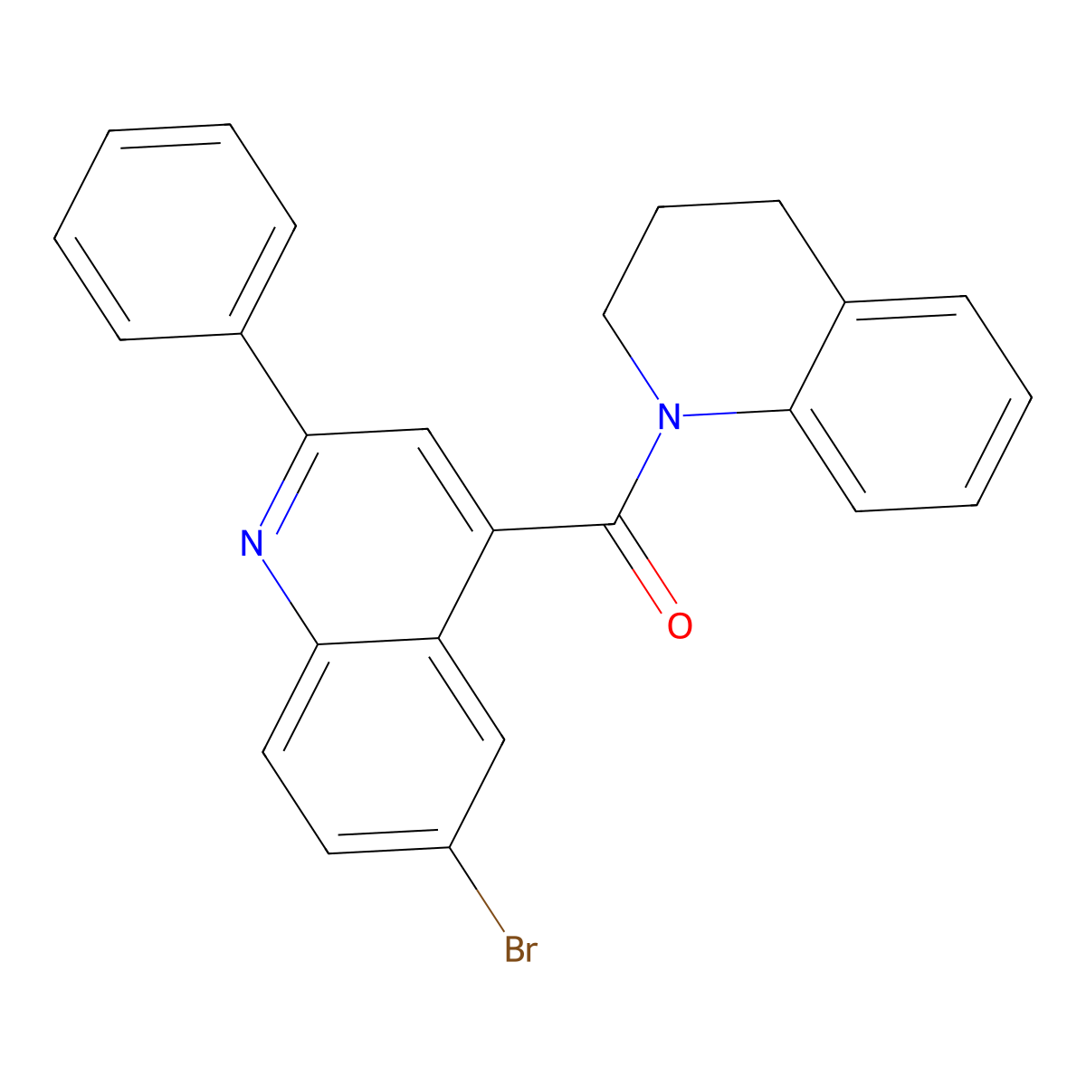 (6-bromo-2-phenylquinolin-4-yl)-(3,4-dihydro-2H-quinolin-1-yl)methanone molecular structure, CAS 444927-69-9