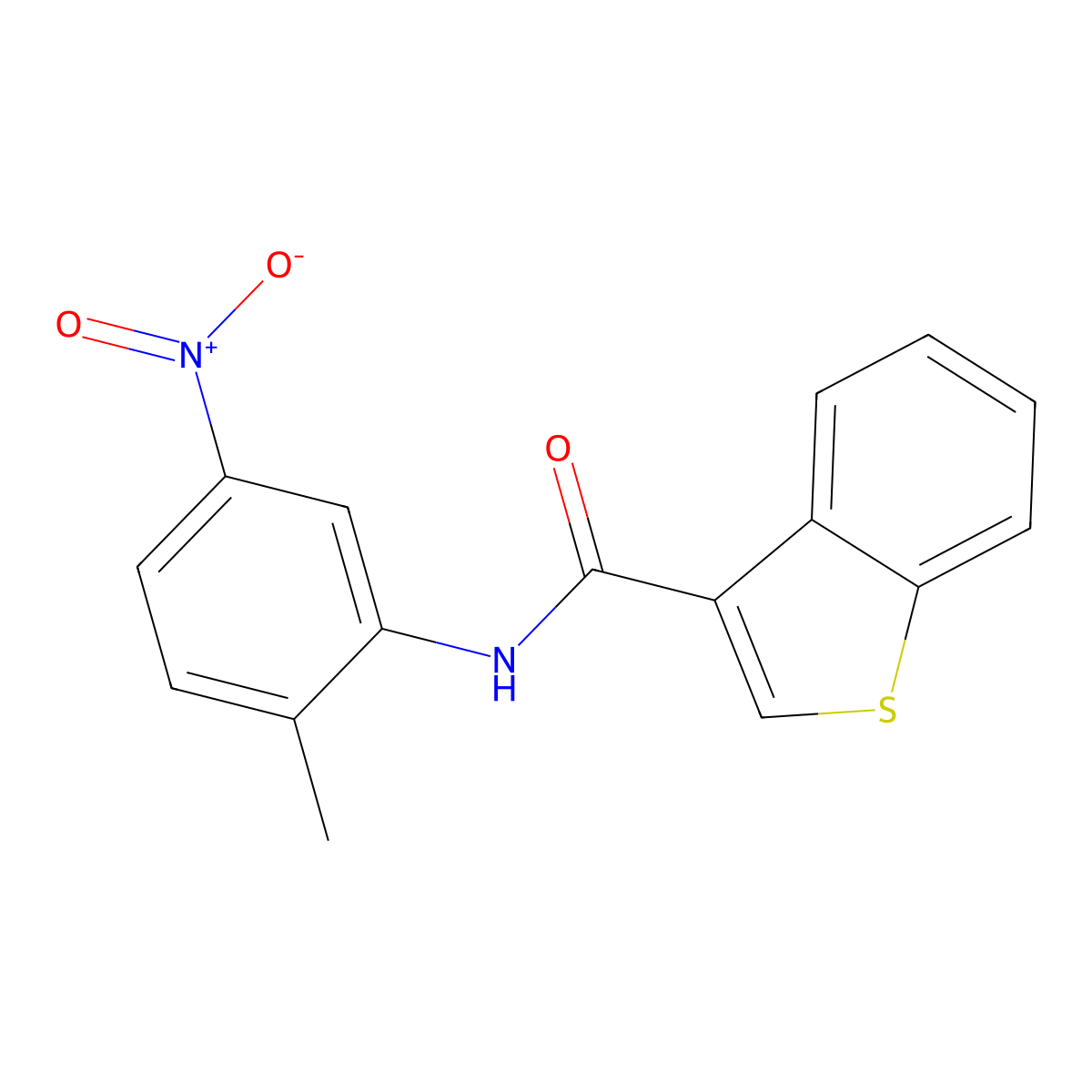 N-(2-methyl-5-nitrophenyl)-1-benzothiophene-3-carboxamide molecular structure, CAS 444928-10-3