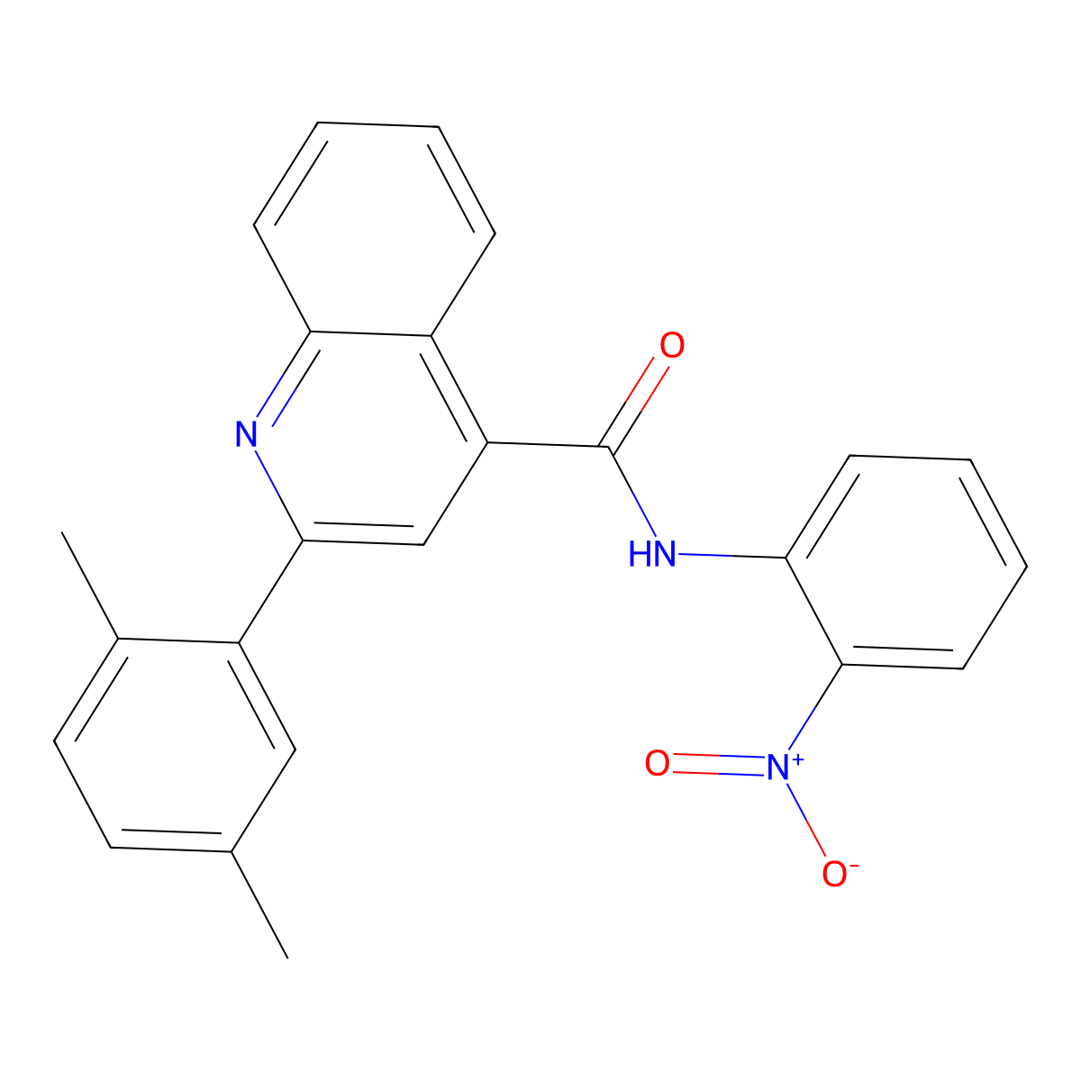 2-(2,5-dimethylphenyl)-N-(2-nitrophenyl)quinoline-4-carboxamide molecular structure, CAS 444930-36-3