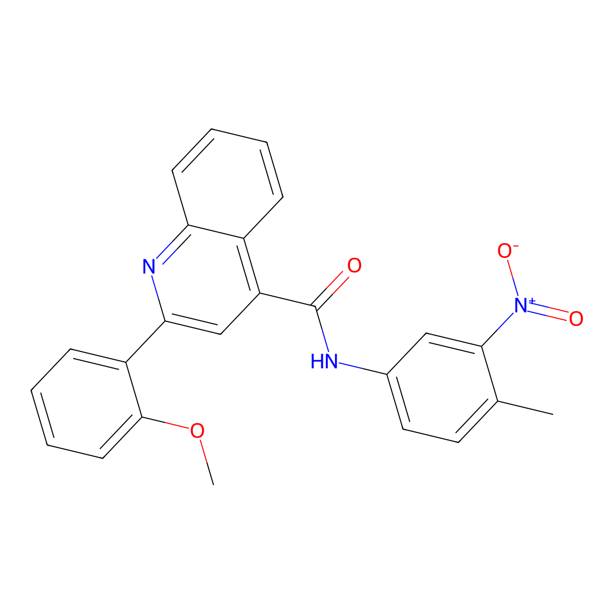 2-(2-methoxyphenyl)-N-(4-methyl-3-nitrophenyl)quinoline-4-carboxamide molecular structure, CAS 444930-52-3