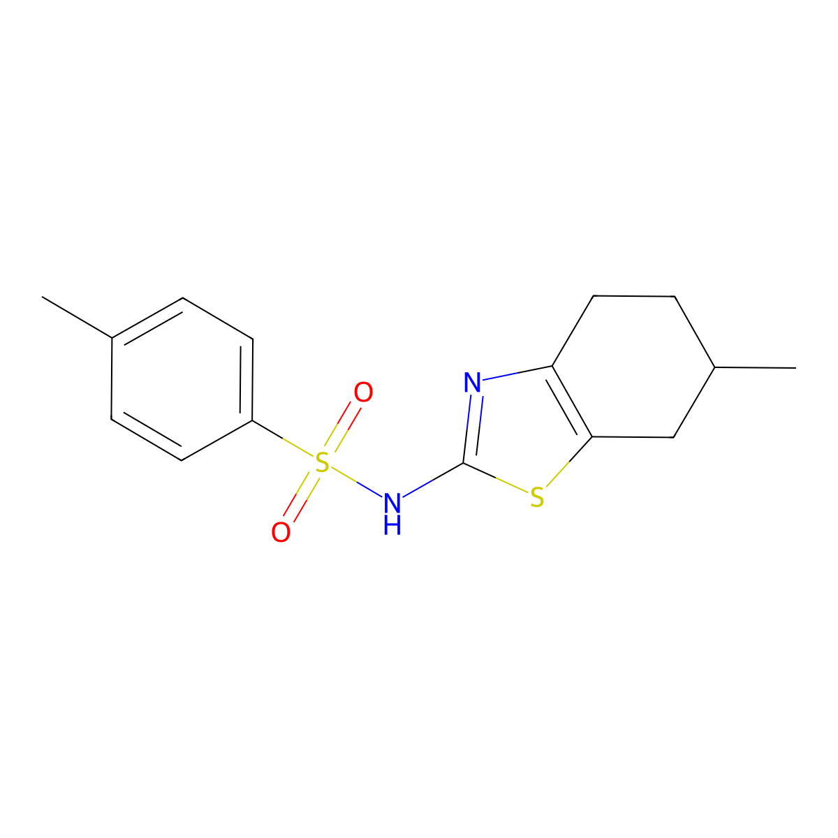 4-methyl-N-(6-methyl-4,5,6,7-tetrahydro-1,3-benzothiazol-2-yl)benzenesulfonamide molecular structure, CAS 444930-61-4