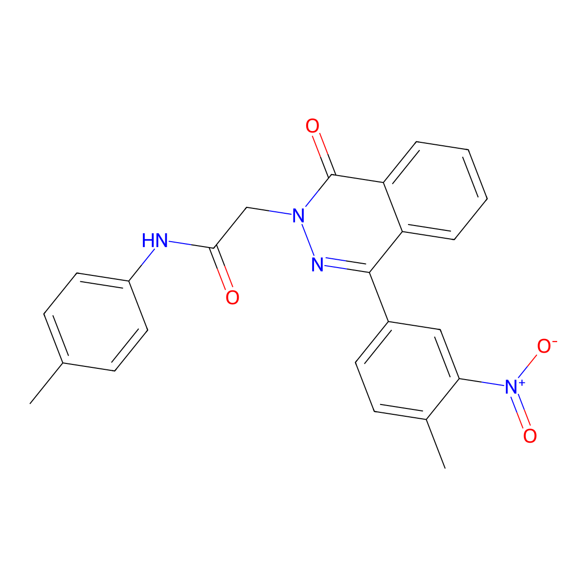 2-[4-(4-methyl-3-nitrophenyl)-1-oxophthalazin-2-yl]-N-(4-methylphenyl)acetamide molecular structure, CAS 444930-74-9