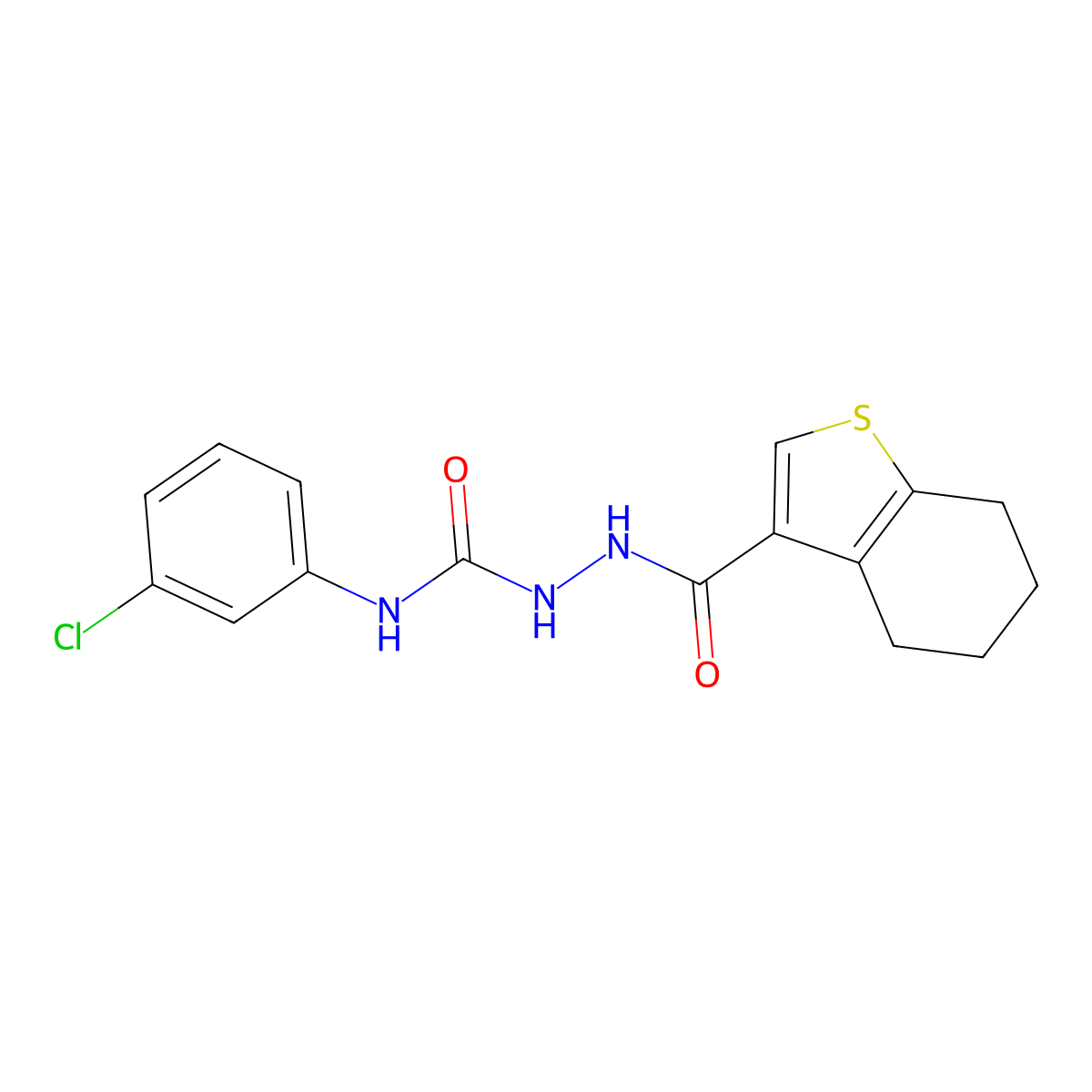 1-(3-Chlorophenyl)-3-(4,5,6,7-tetrahydro-1-benzothiophene-3-carbonylamino)urea molecular structure, CAS 444930-88-5