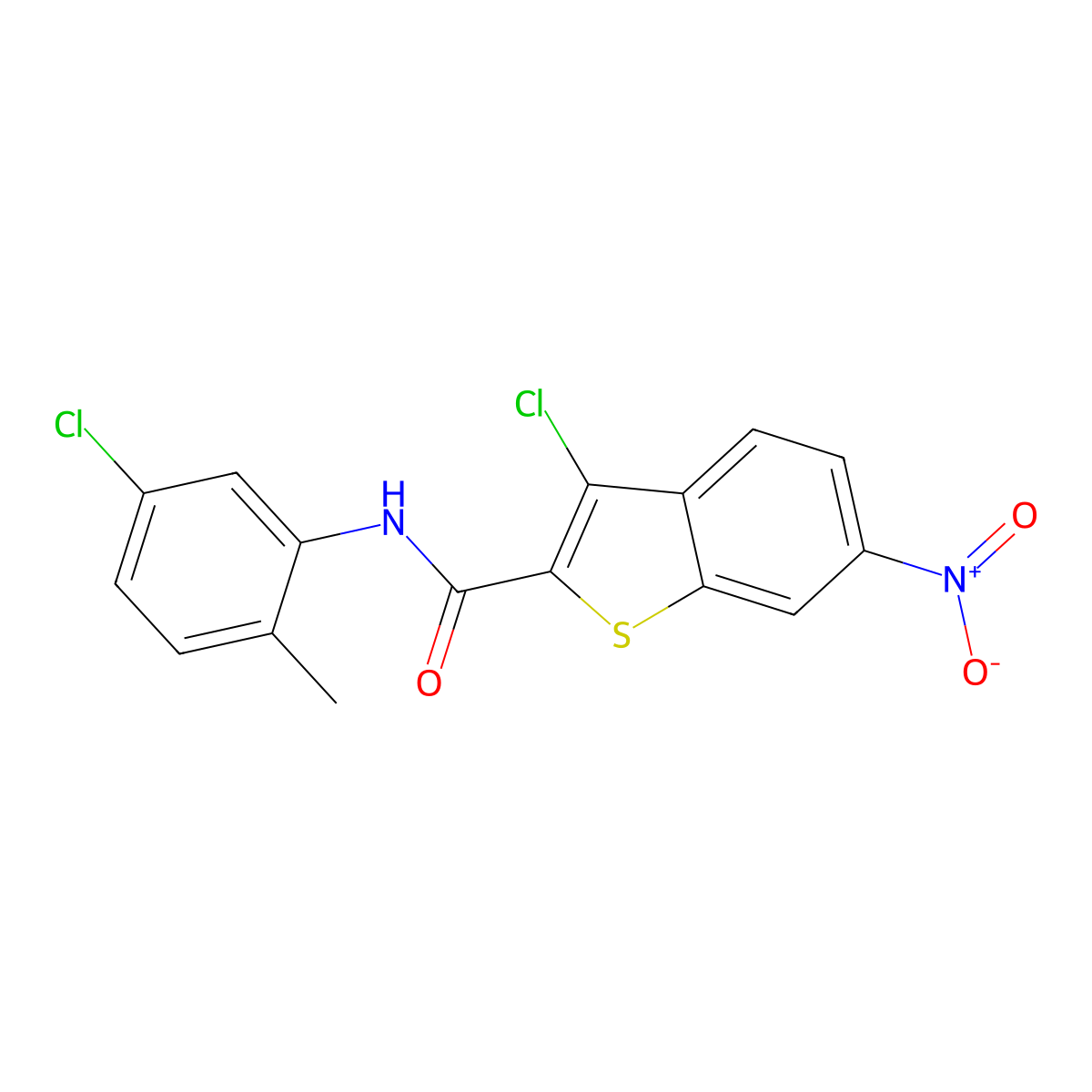 3-chloro-N-(5-chloro-2-methylphenyl)-6-nitro-1-benzothiophene-2-carboxamide molecular structure, CAS 444931-14-0