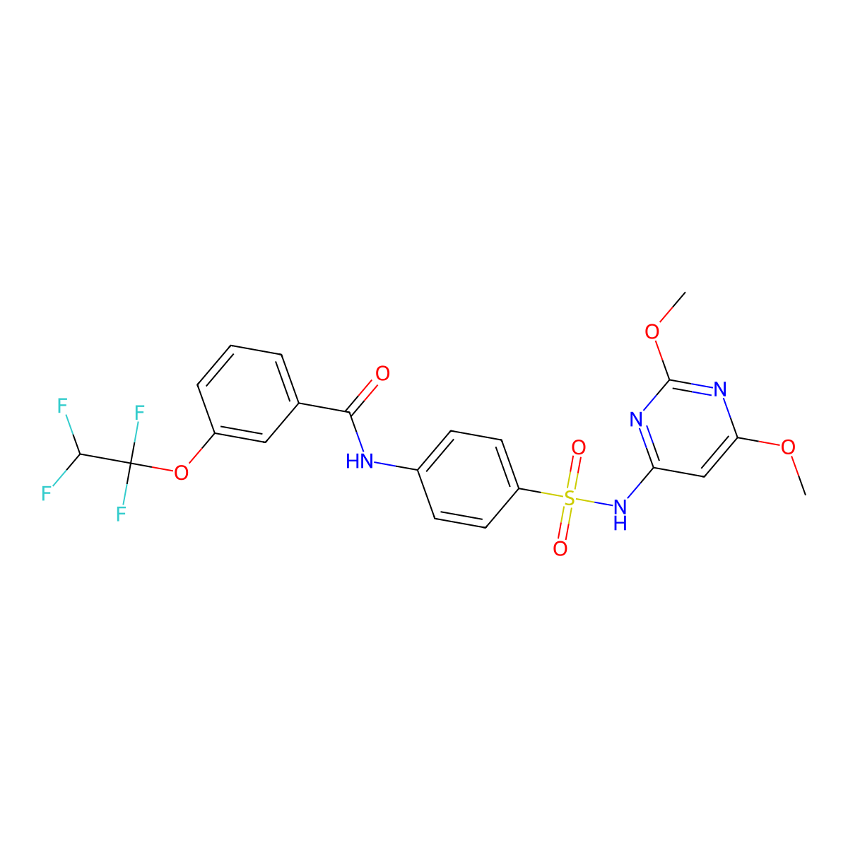 N-[4-[(2,6-dimethoxypyrimidin-4-yl)sulfamoyl]phenyl]-3-(1,1,2,2-tetrafluoroethoxy)benzamide molecular structure, CAS 444931-19-5
