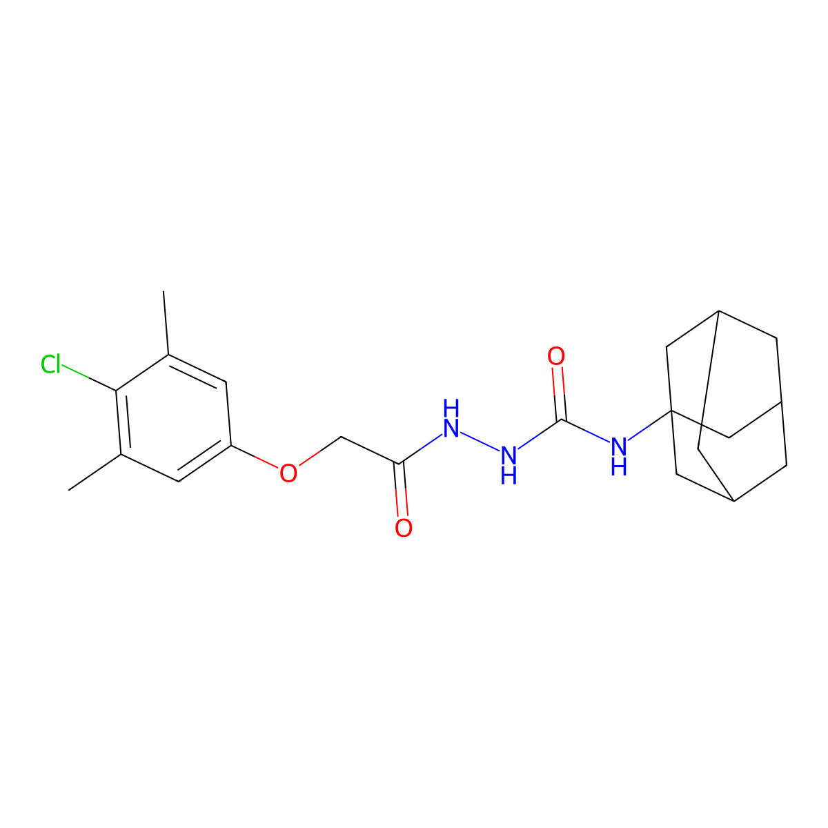 1-(1-Adamantyl)-3-[[2-(4-chloro-3,5-dimethylphenoxy)acetyl]amino]urea molecular structure, CAS 444931-29-7