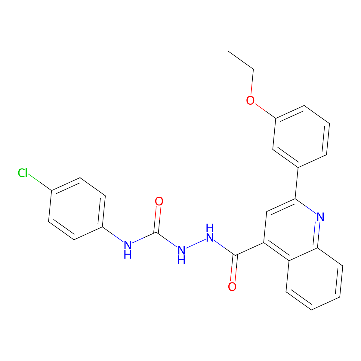 1-(4-Chlorophenyl)-3-[[2-(3-ethoxyphenyl)quinoline-4-carbonyl]amino]urea molecular structure, CAS 444931-41-3
