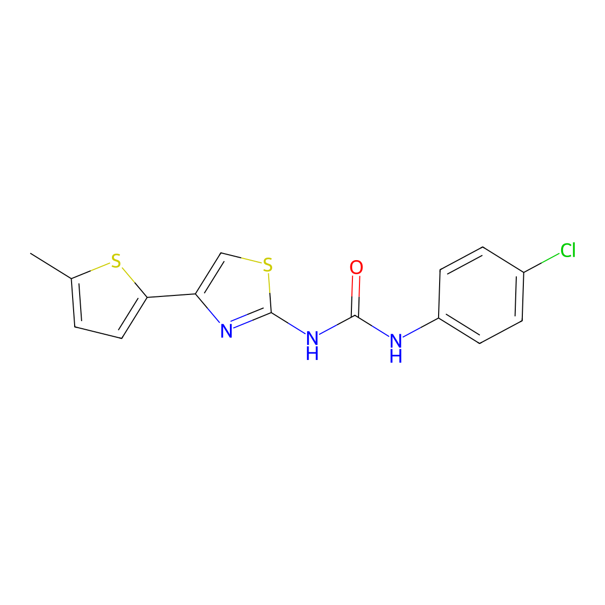 1-(4-Chlorophenyl)-3-[4-(5-methylthiophen-2-yl)-1,3-thiazol-2-yl]urea molecular structure, CAS 444931-84-4