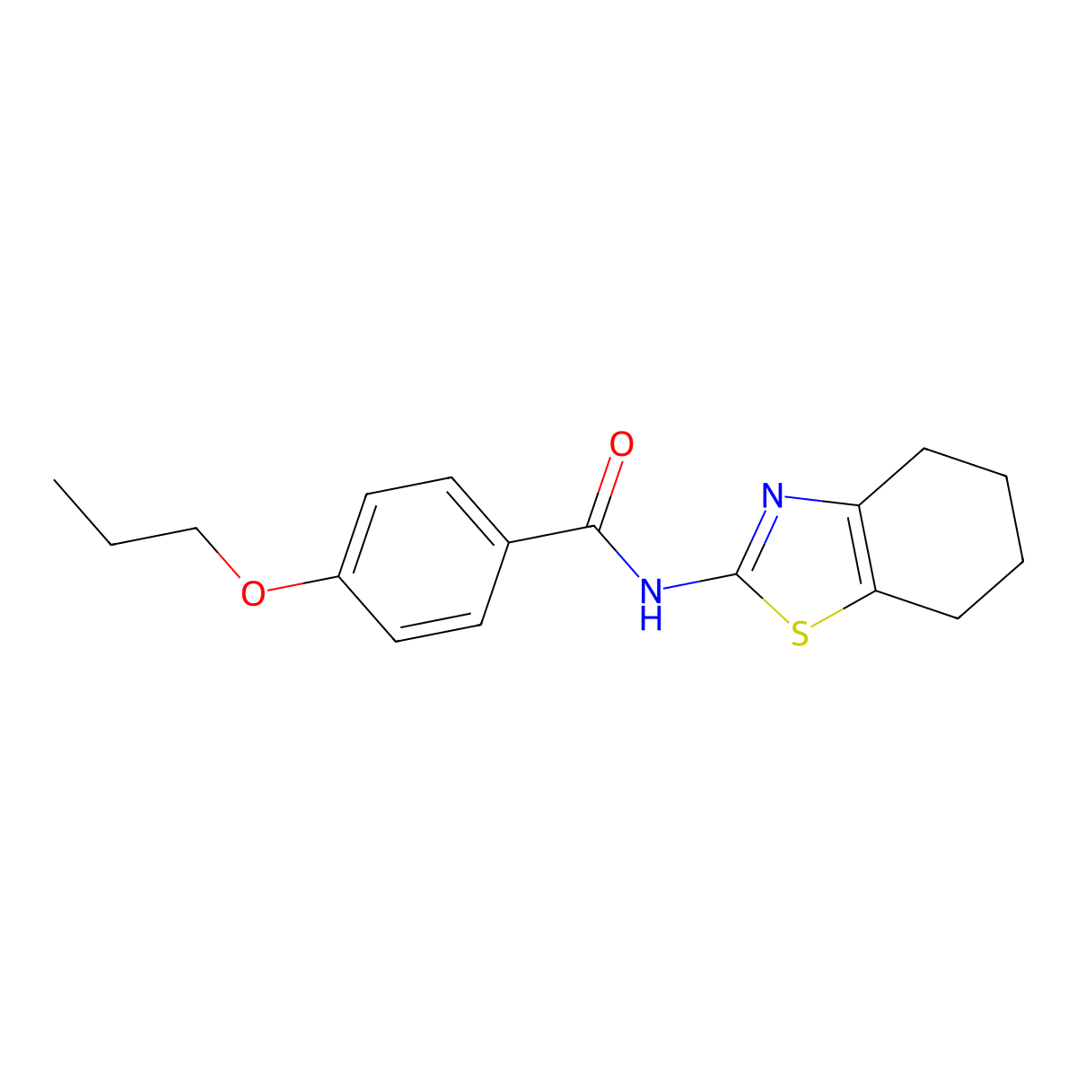 4-propoxy-N-(4,5,6,7-tetrahydro-1,3-benzothiazol-2-yl)benzamide molecular structure, CAS 444932-13-2