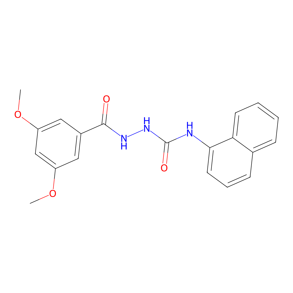2-(3,5-Dimethoxybenzoyl)-N-(naphthalen-1-yl)hydrazinecarboxamide molecular structure, CAS 444932-31-4