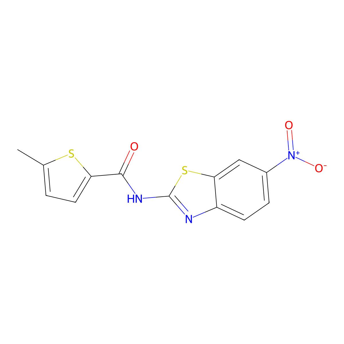 5-methyl-N-(6-nitro-1,3-benzothiazol-2-yl)thiophene-2-carboxamide molecular structure, CAS 444932-44-9