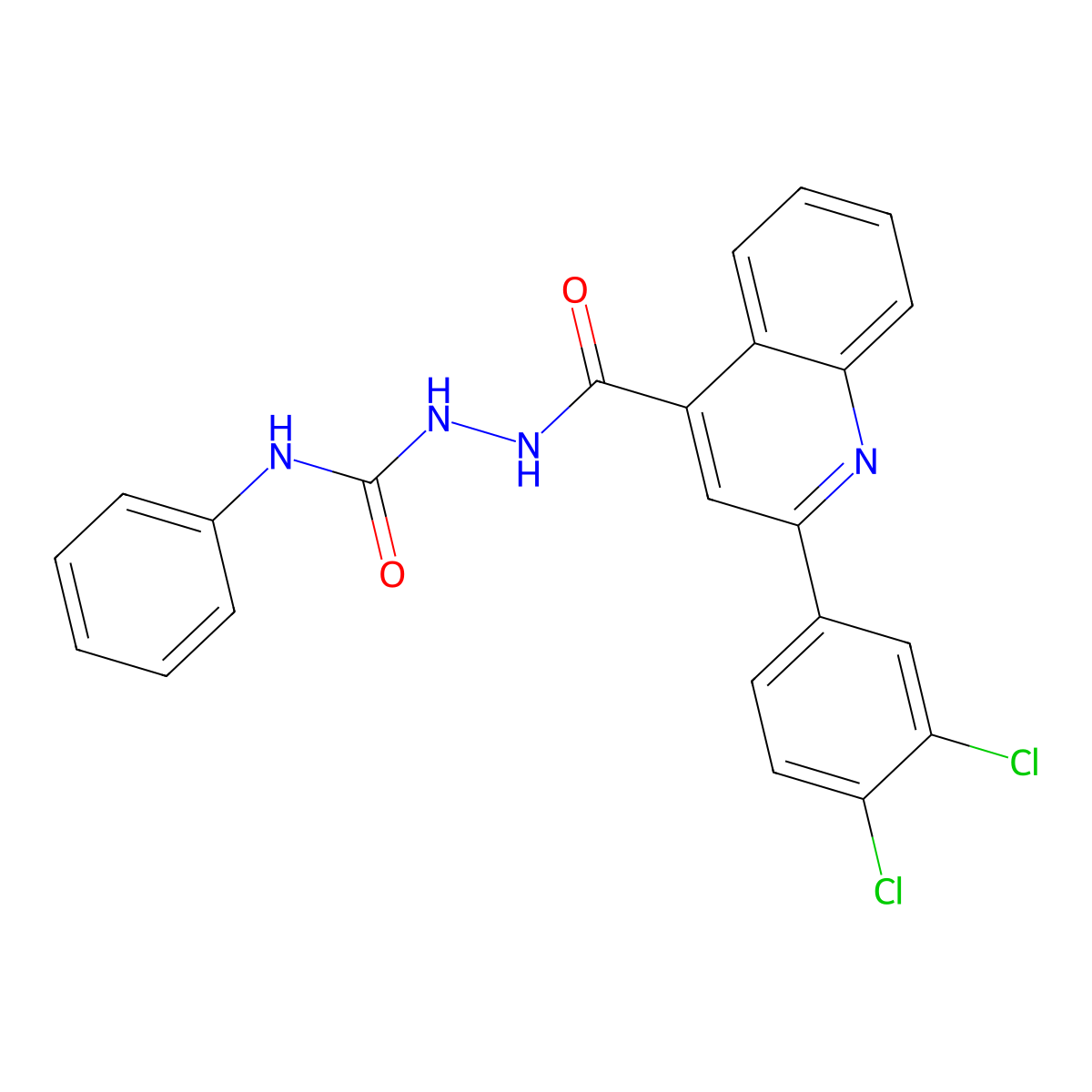 1-[[2-(3,4-Dichlorophenyl)quinoline-4-carbonyl]amino]-3-phenylurea molecular structure, CAS 444932-48-3