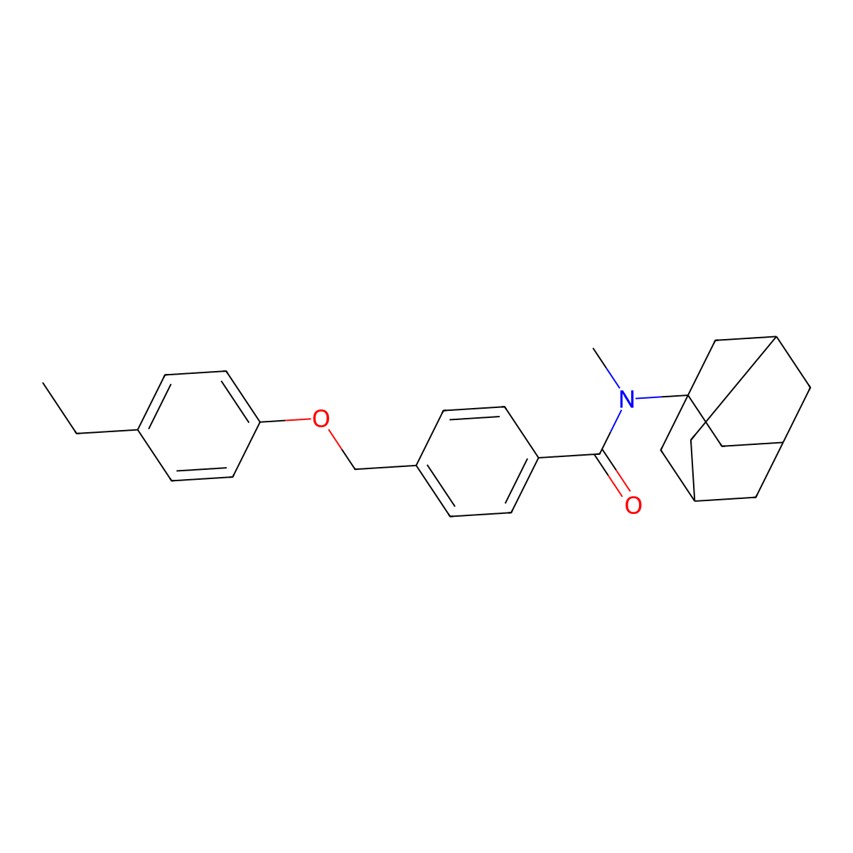 N-(1-adamantyl)-4-[(4-ethylphenoxy)methyl]-N-methylbenzamide molecular structure, CAS 444933-10-2