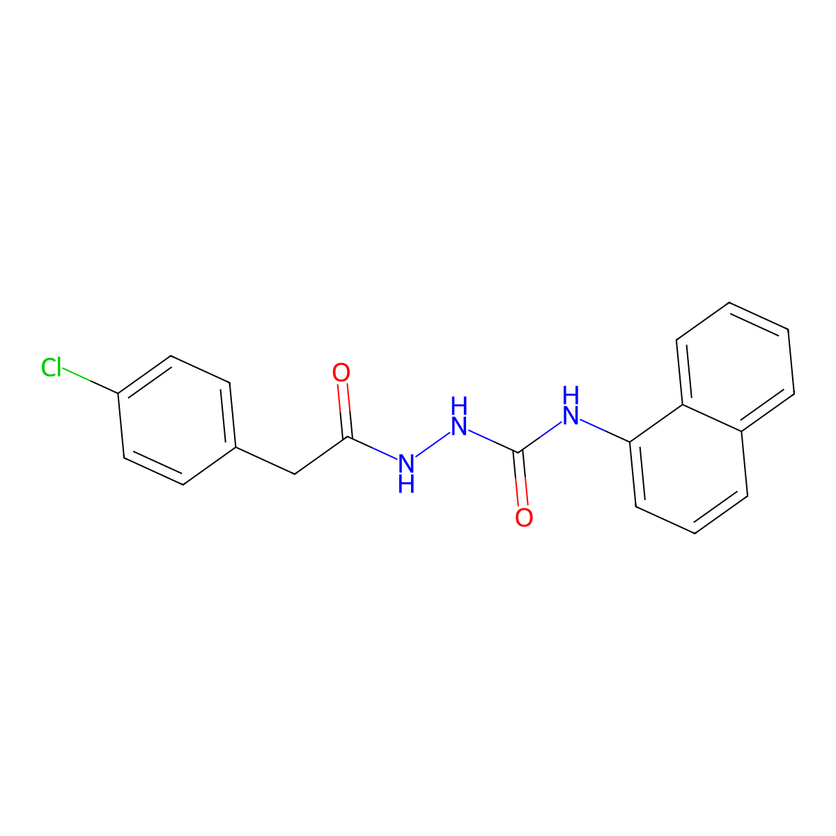1-[[2-(4-Chlorophenyl)-1-oxoethyl]amino]-3-(1-naphthalenyl)urea molecular structure, CAS 444933-13-5