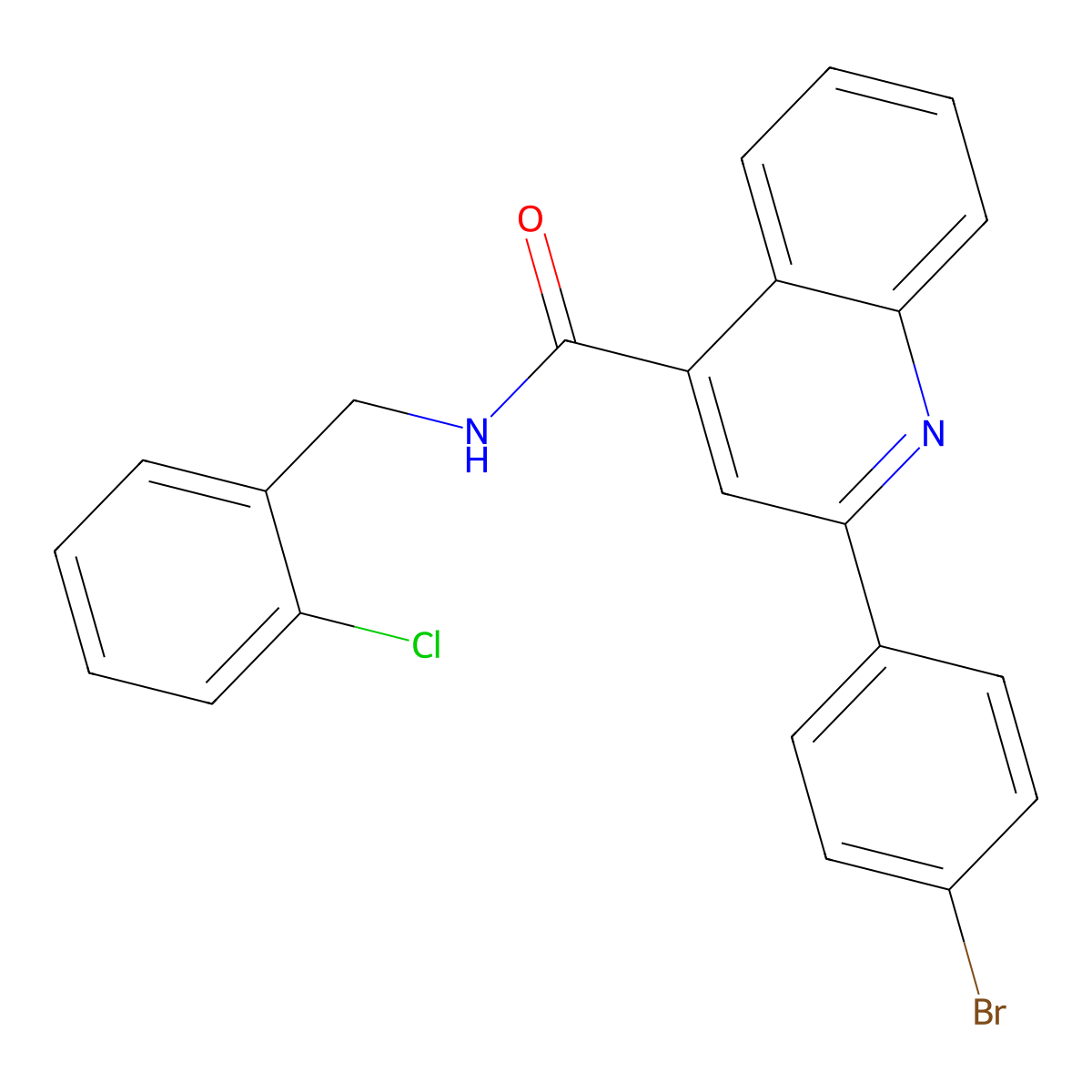 2-(4-bromophenyl)-N-[(2-chlorophenyl)methyl]quinoline-4-carboxamide molecular structure, CAS 444933-29-3