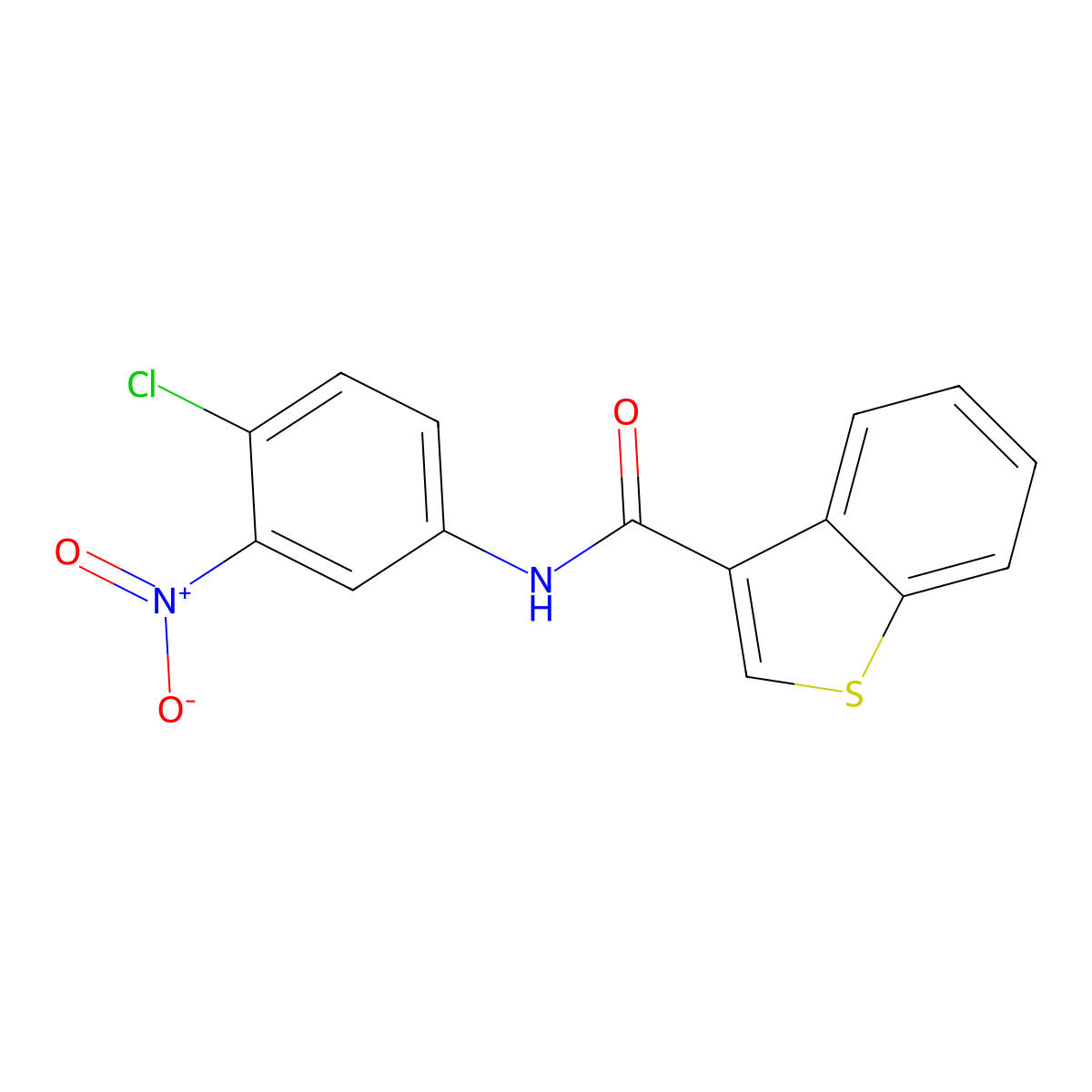 N-(4-chloro-3-nitrophenyl)-1-benzothiophene-3-carboxamide molecular structure, CAS 444933-59-9