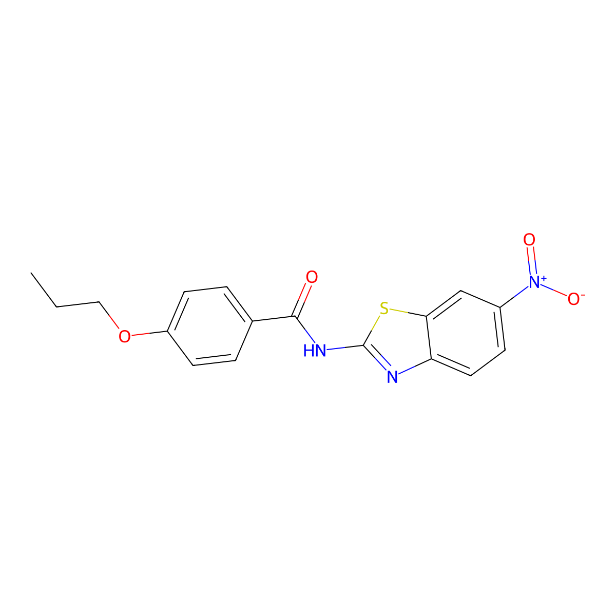 N-(6-nitro-1,3-benzothiazol-2-yl)-4-propoxybenzamide molecular structure, CAS 444933-90-8