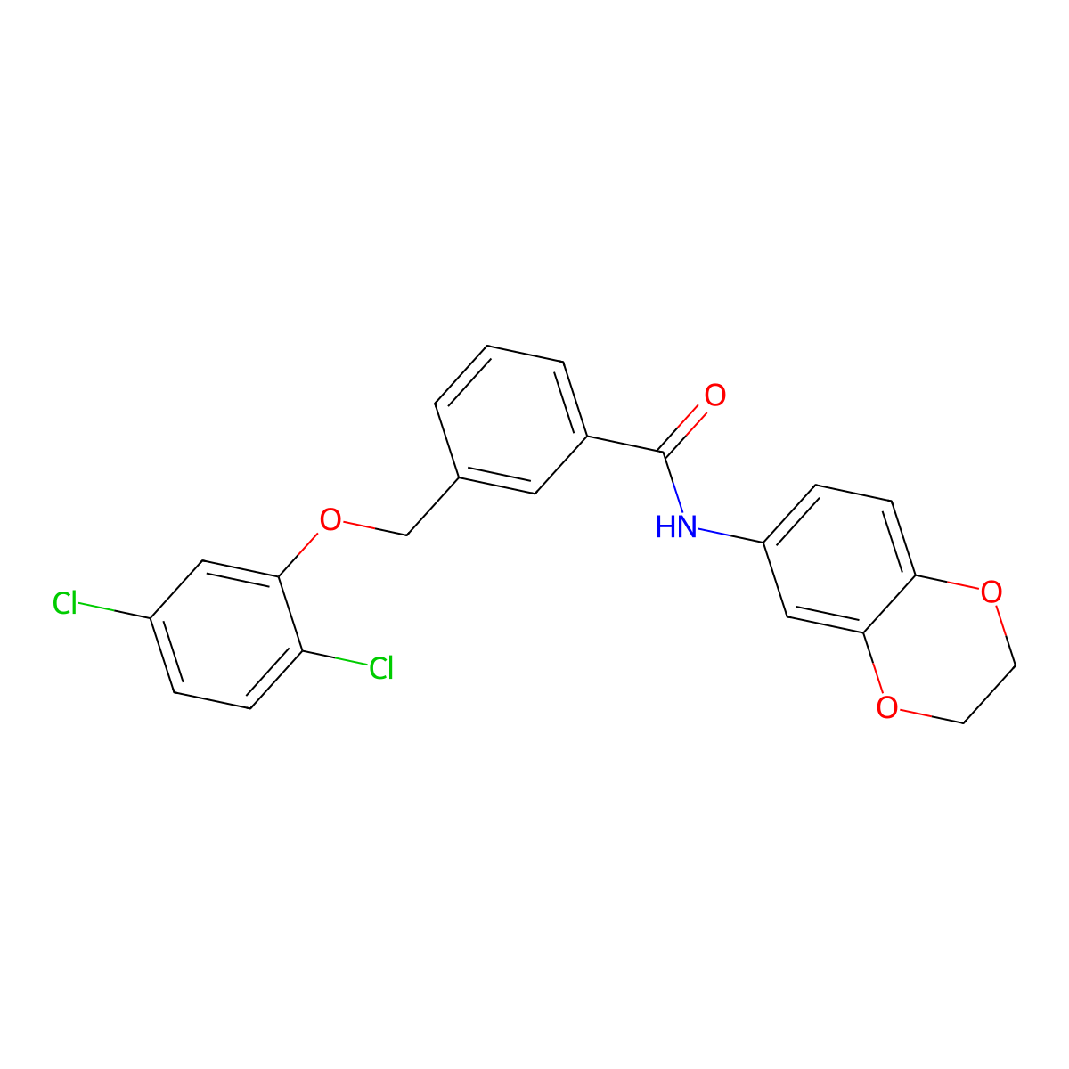 3-[(2,5-dichlorophenoxy)methyl]-N-(2,3-dihydro-1,4-benzodioxin-6-yl)benzamide molecular structure, CAS 444933-92-0