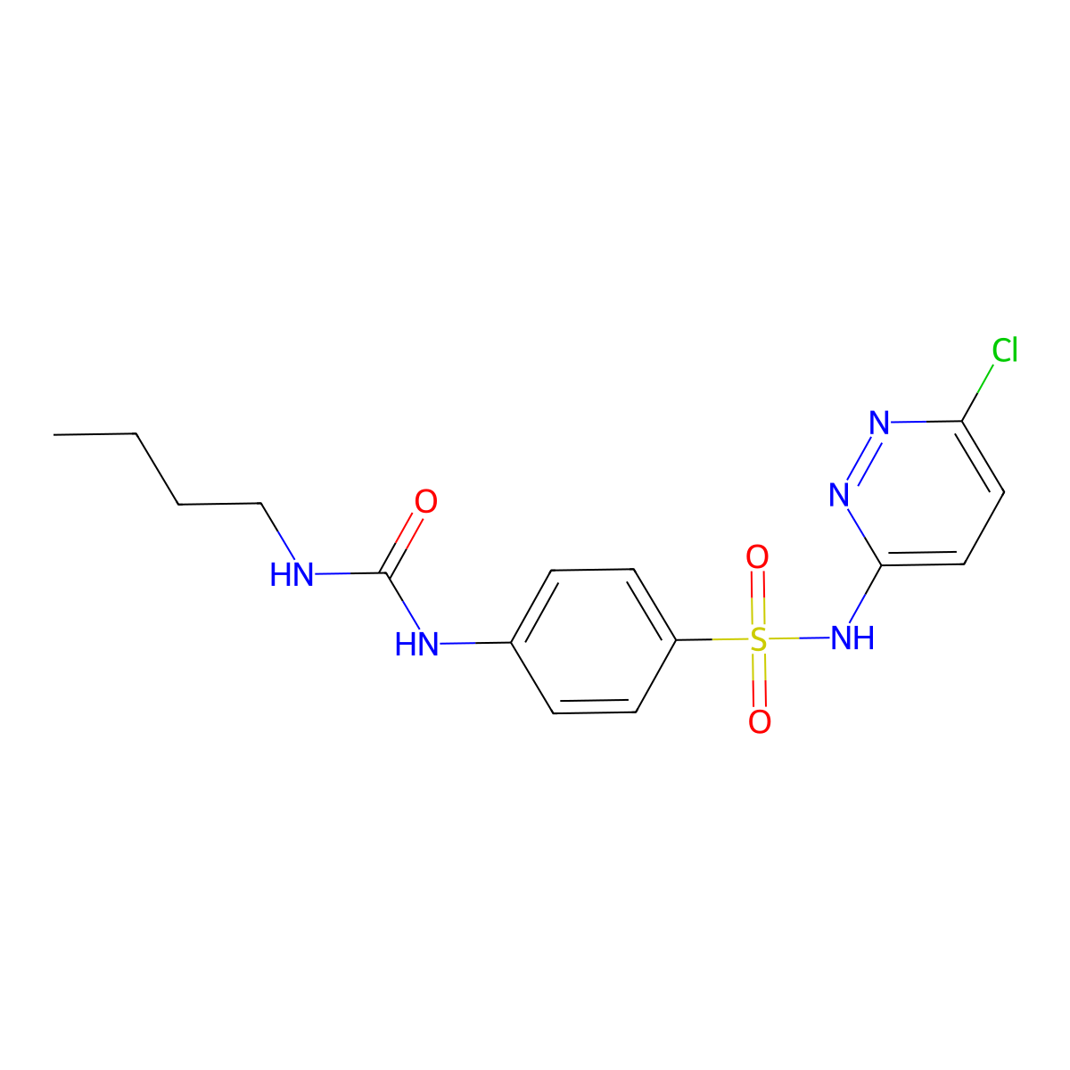 4-[(butylcarbamoyl)amino]-N-(6-chloropyridazin-3-yl)benzenesulfonamide molecular structure, CAS 444933-96-4