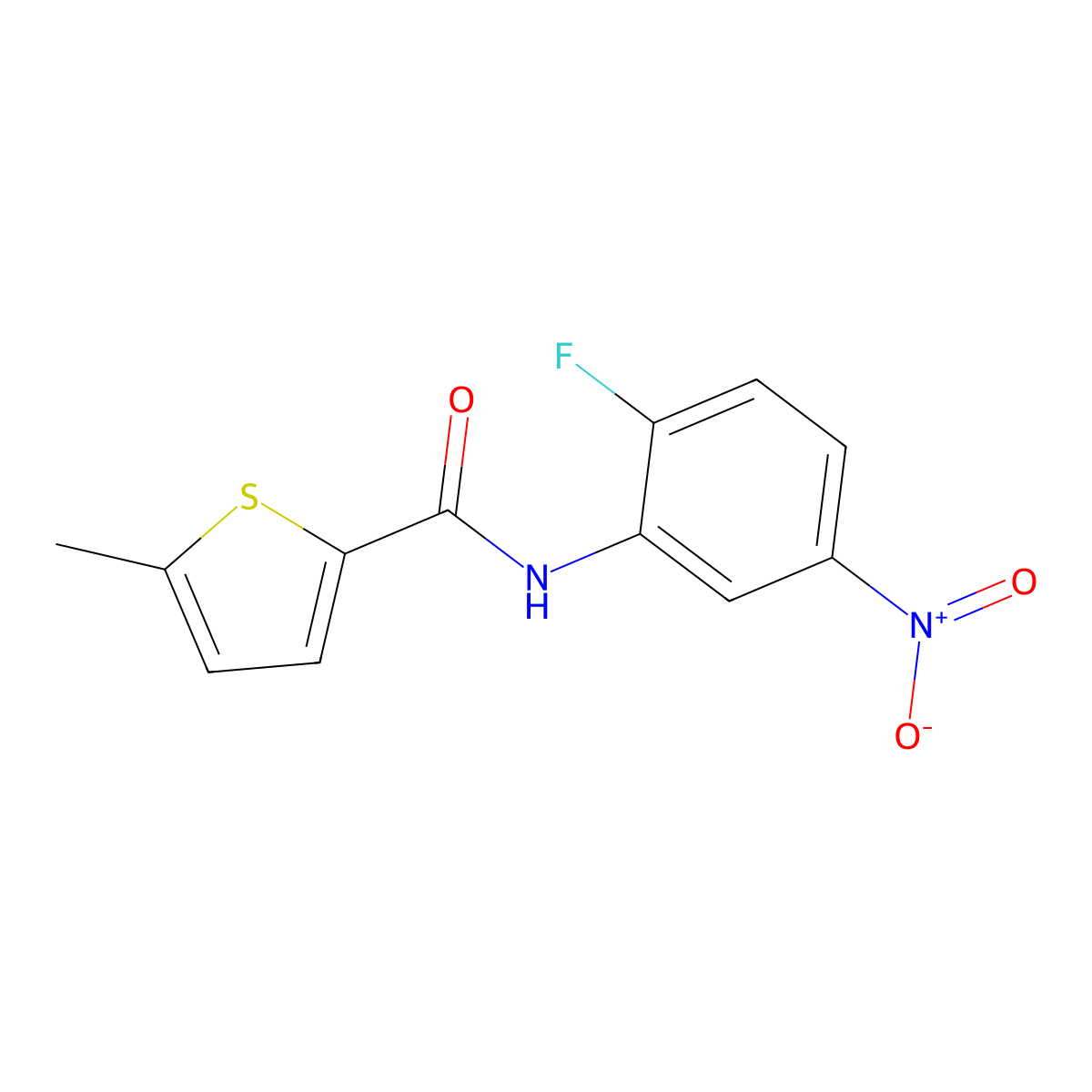 N-(2-fluoro-5-nitrophenyl)-5-methylthiophene-2-carboxamide molecular structure, CAS 444934-19-4