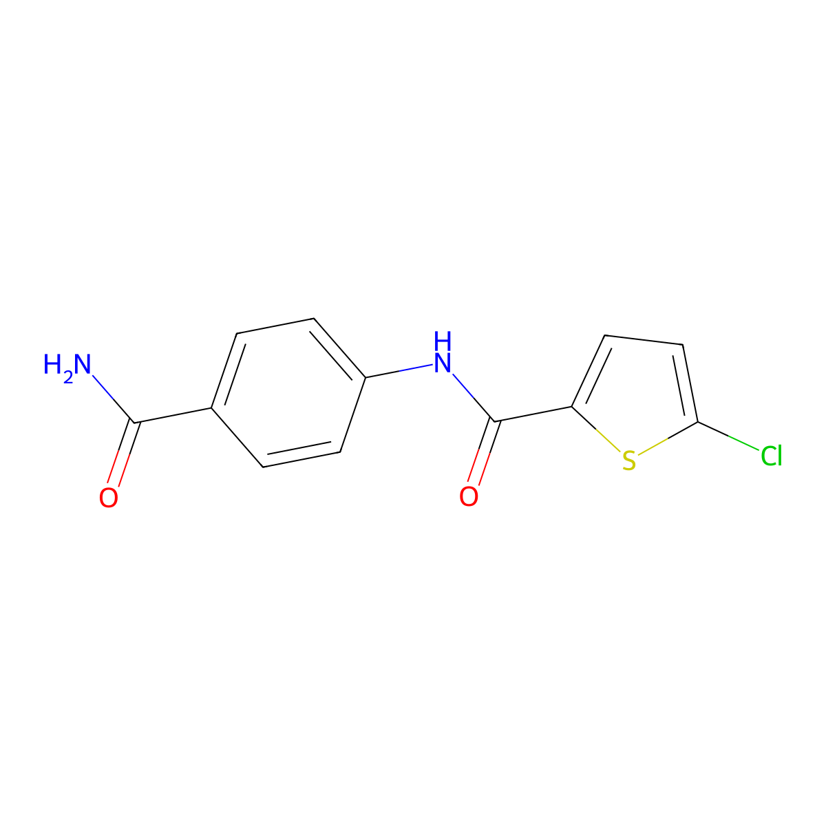N-(4-carbamoylphenyl)-5-chlorothiophene-2-carboxamide molecular structure, CAS 444934-81-0