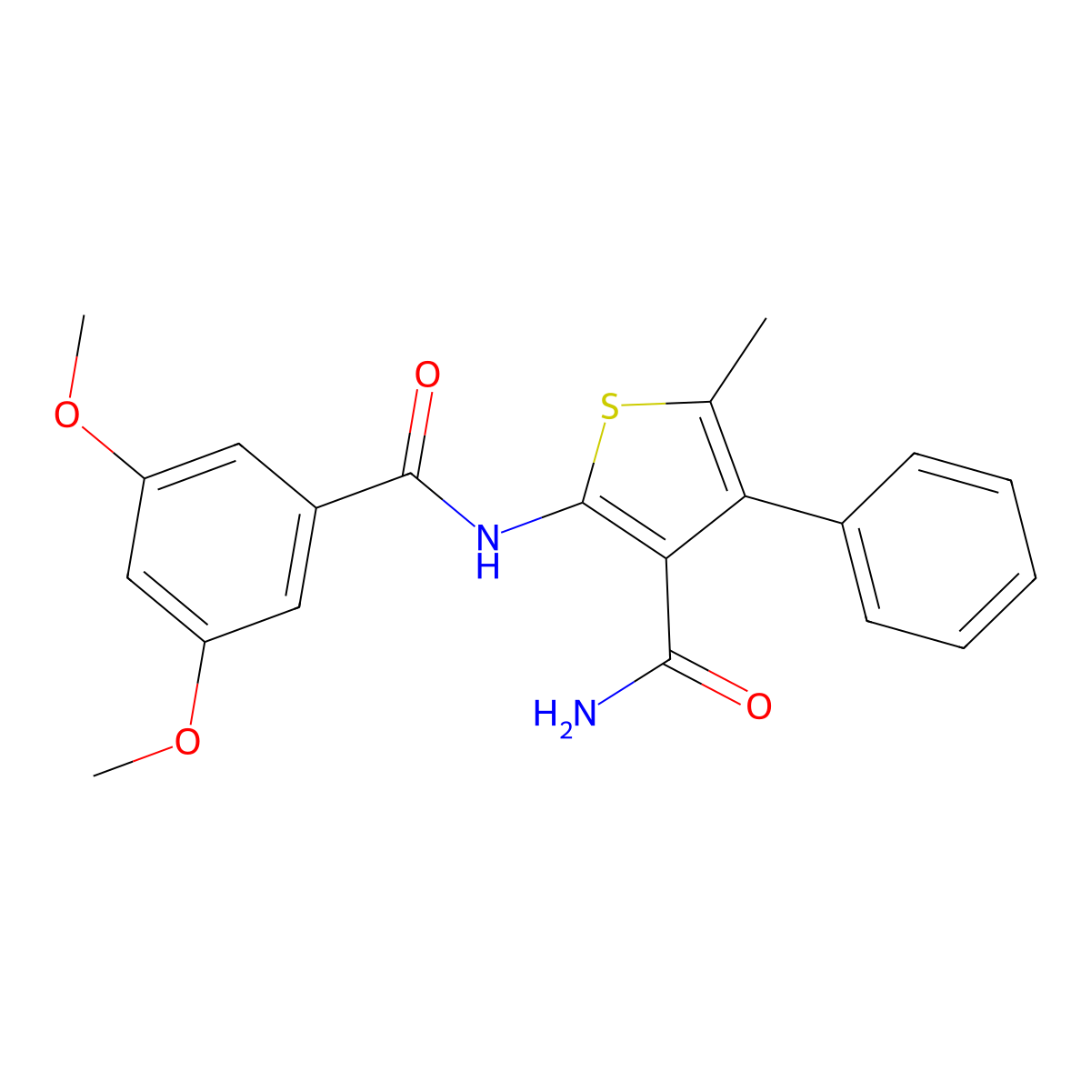 2-[(3,5-Dimethoxybenzoyl)amino]-5-methyl-4-phenyl-3-thiophenecarboxamide molecular structure, CAS 444934-94-5