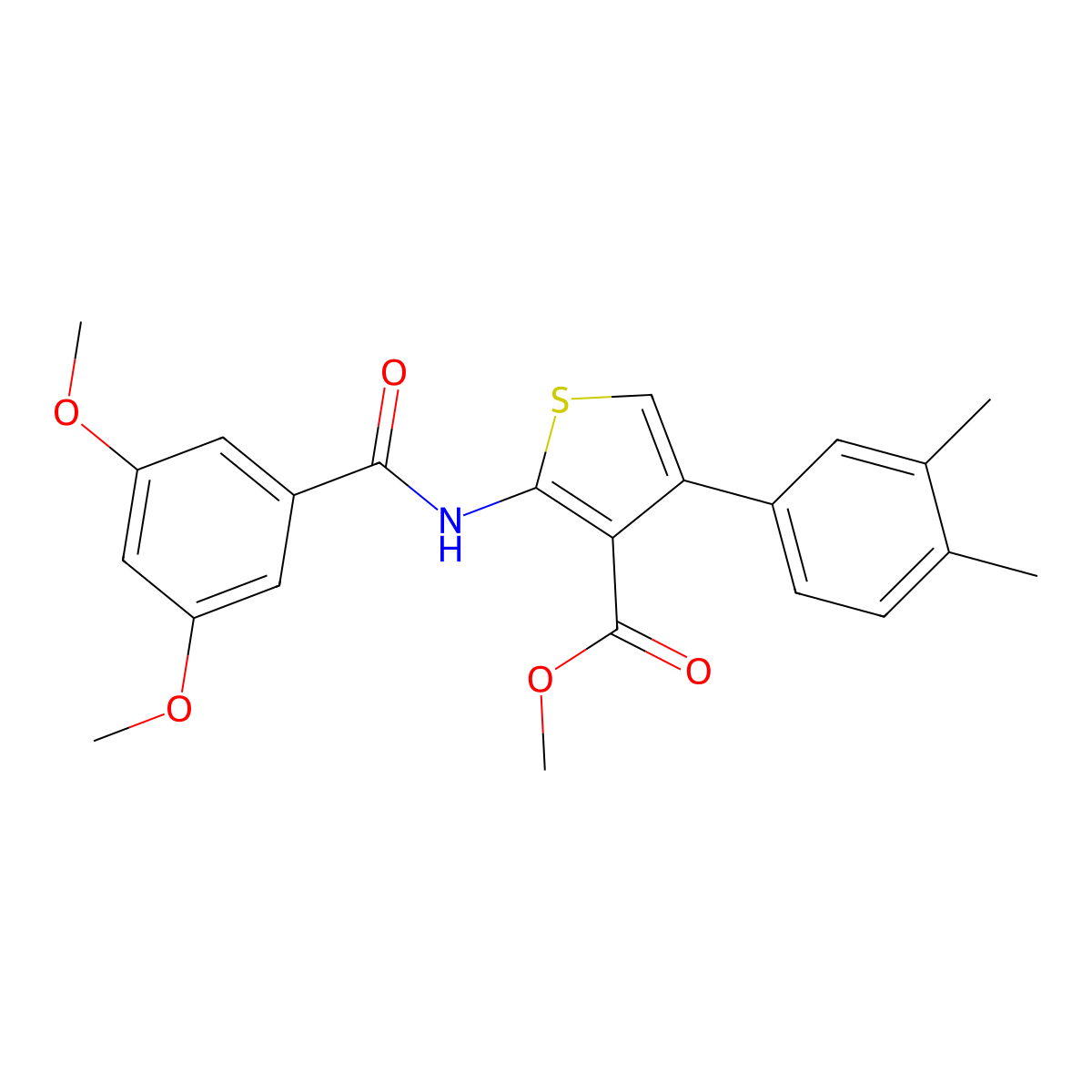 Methyl 2-[(3,5-dimethoxybenzoyl)amino]-4-(3,4-dimethylphenyl)thiophene-3-carboxylate molecular structure, CAS 444935-48-2