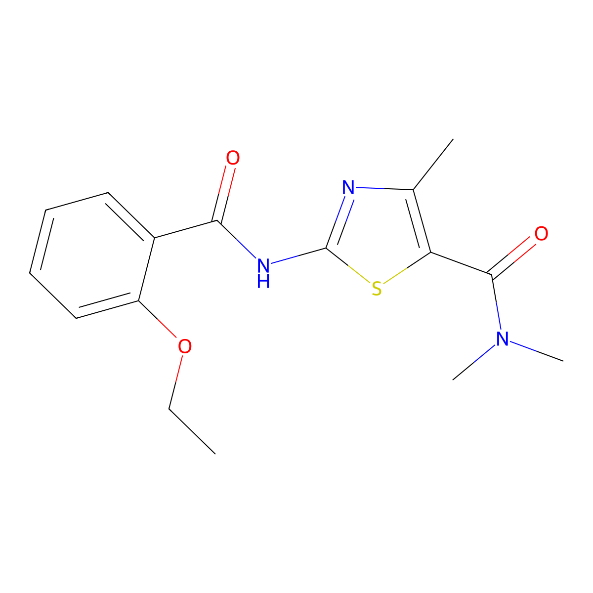 2-[(2-ethoxybenzoyl)amino]-N,N,4-trimethyl-1,3-thiazole-5-carboxamide molecular structure, CAS 444935-71-1