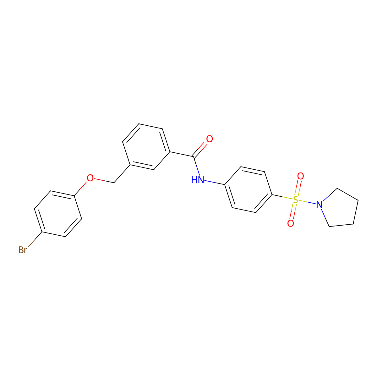 3-[(4-bromophenoxy)methyl]-N-(4-pyrrolidin-1-ylsulfonylphenyl)benzamide molecular structure, CAS 444936-01-0