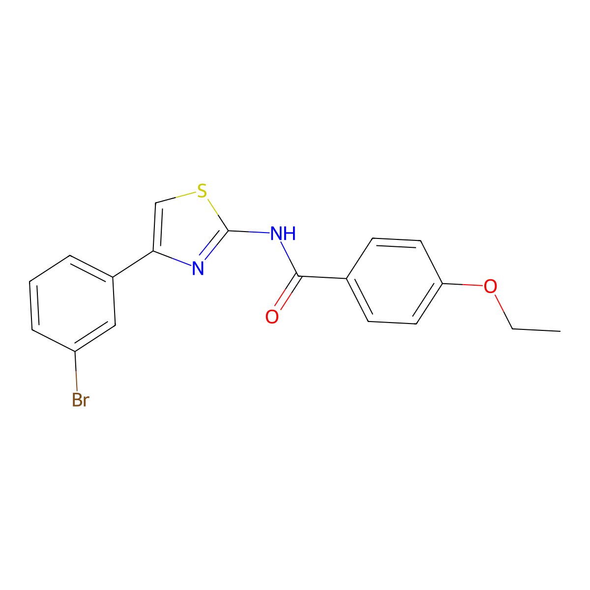 N-[4-(3-bromophenyl)-1,3-thiazol-2-yl]-4-ethoxybenzamide molecular structure, CAS 444936-10-1
