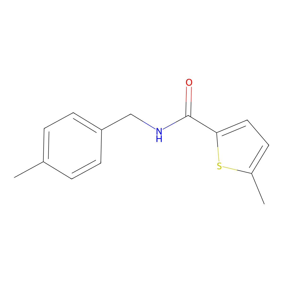 5-methyl-N-(4-methylbenzyl)-2-thiophenecarboxamide molecular structure, CAS 444936-40-7