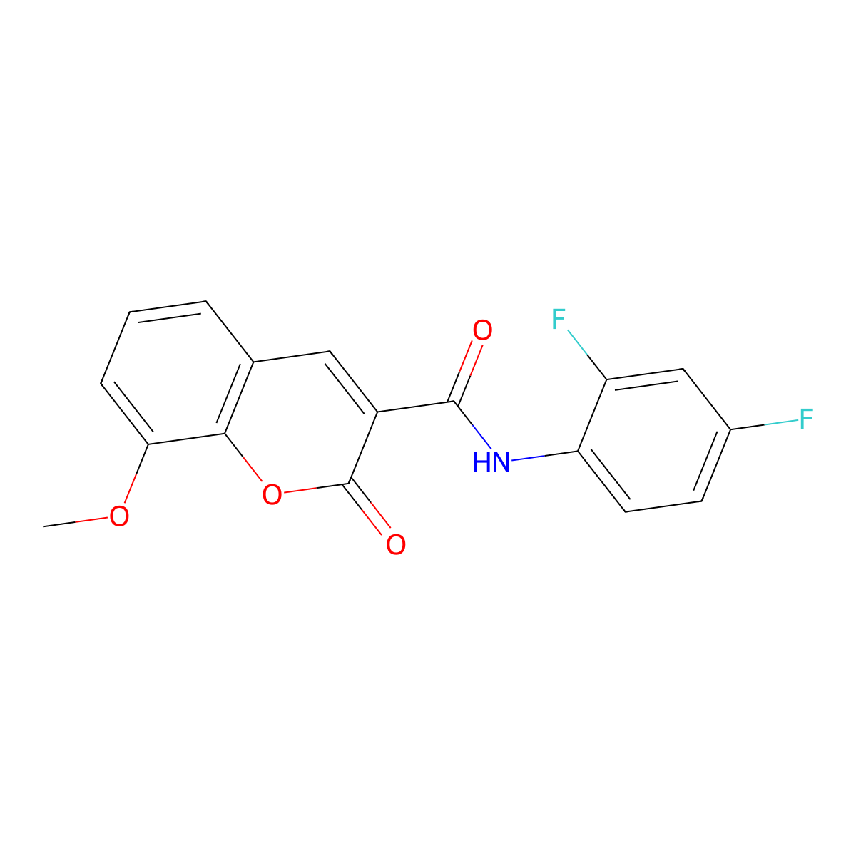 N-(2,4-difluorophenyl)-8-methoxy-2-oxo-2H-chromene-3-carboxamide molecular structure, CAS 444936-68-9