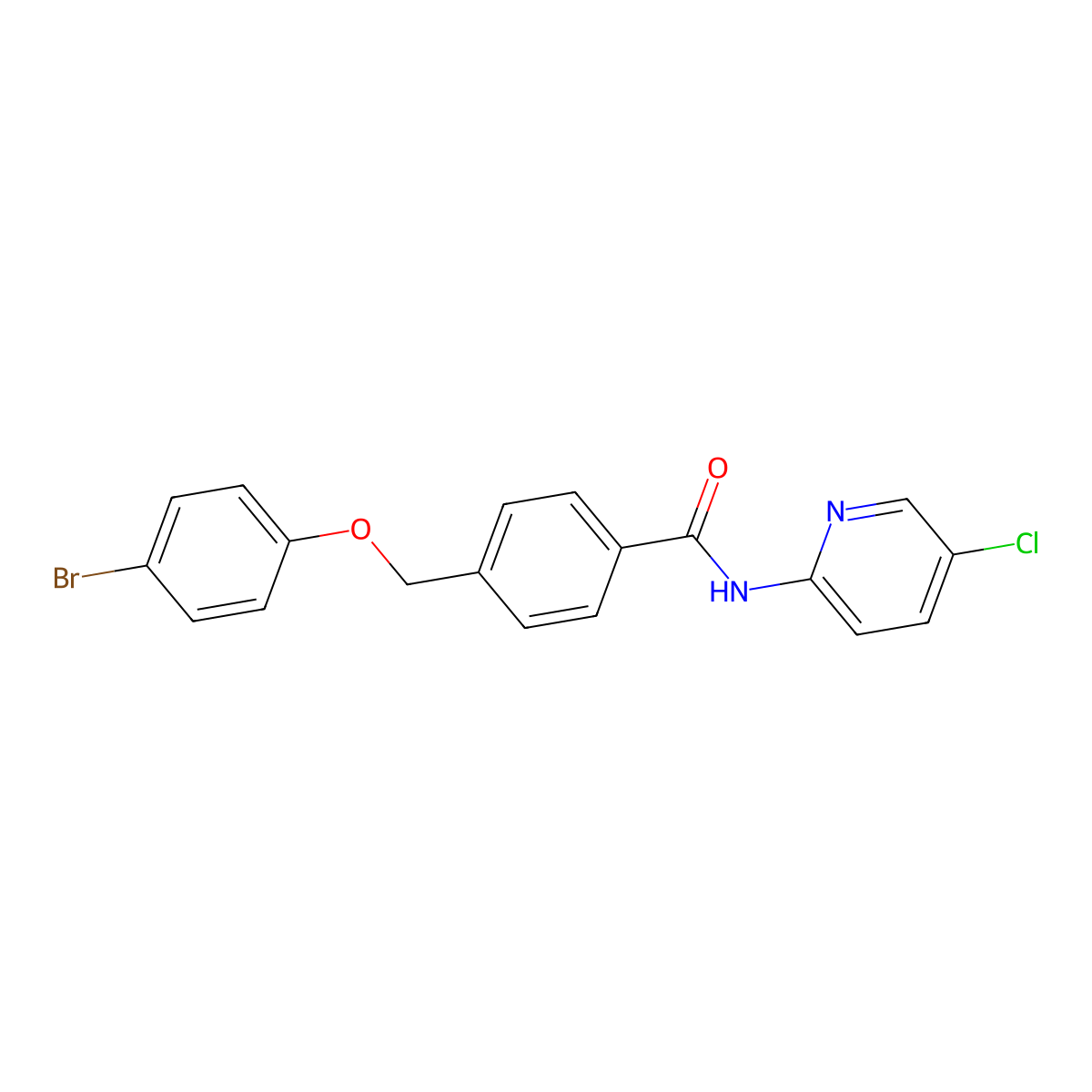 4-[(4-bromophenoxy)methyl]-N-(5-chloropyridin-2-yl)benzamide molecular structure, CAS 444936-75-8