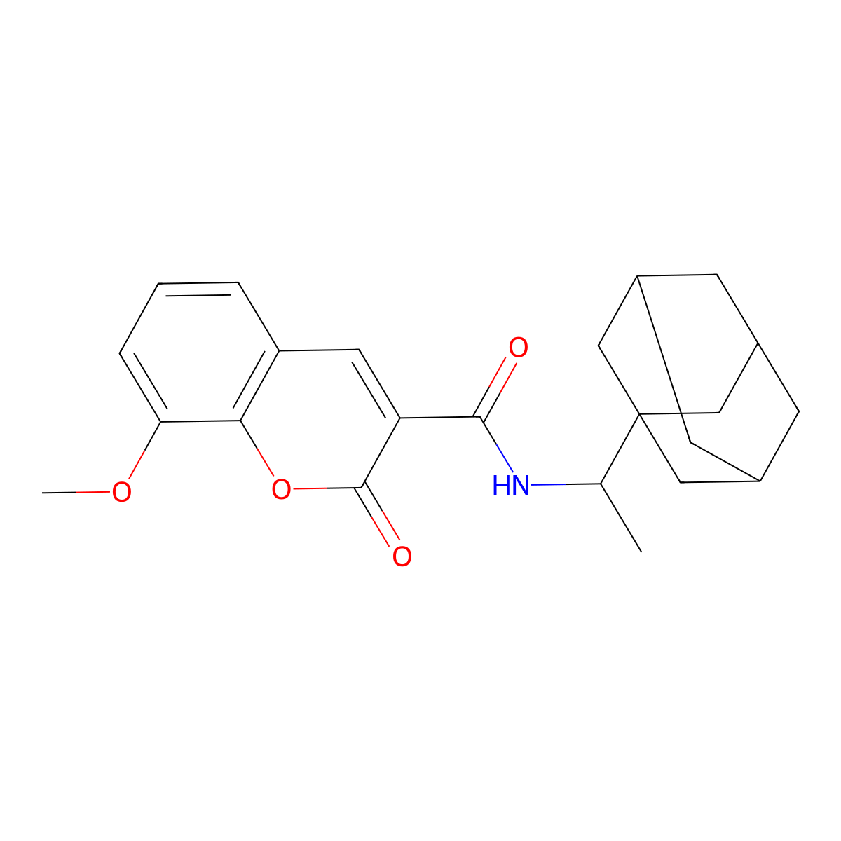 N-[1-(1-adamantyl)ethyl]-8-methoxy-2-oxochromene-3-carboxamide molecular structure, CAS 444937-00-2