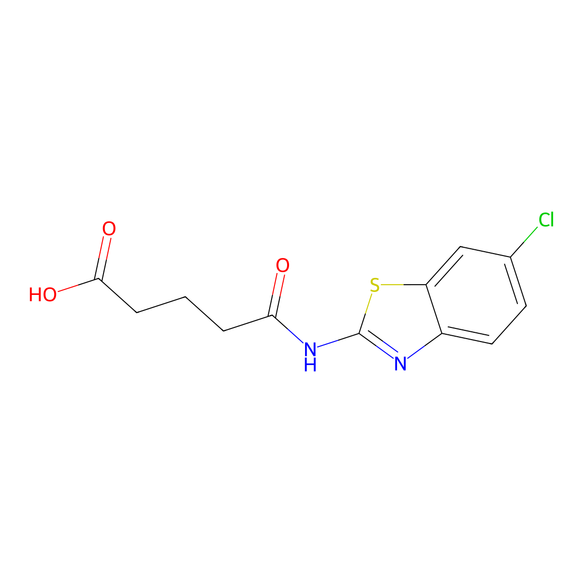 5-[(6-Chloro-1,3-benzothiazol-2-yl)amino]-5-oxopentanoic acid molecular structure, CAS 444937-77-3