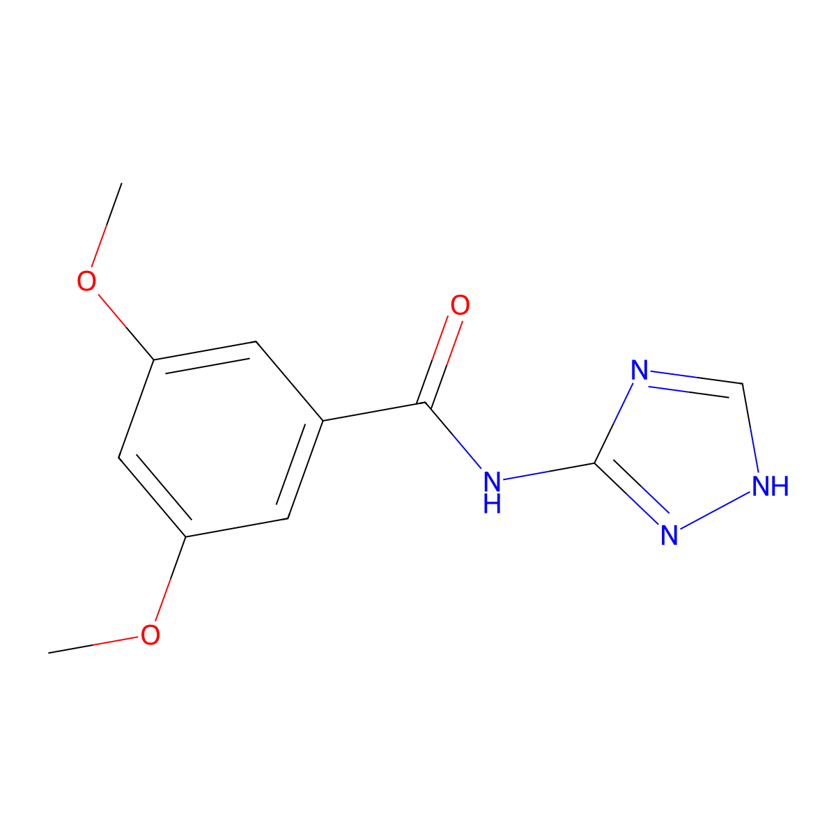 3,5-dimethoxy-N-(1H-1,2,4-triazol-3-yl)benzamide molecular structure, CAS 444938-03-8