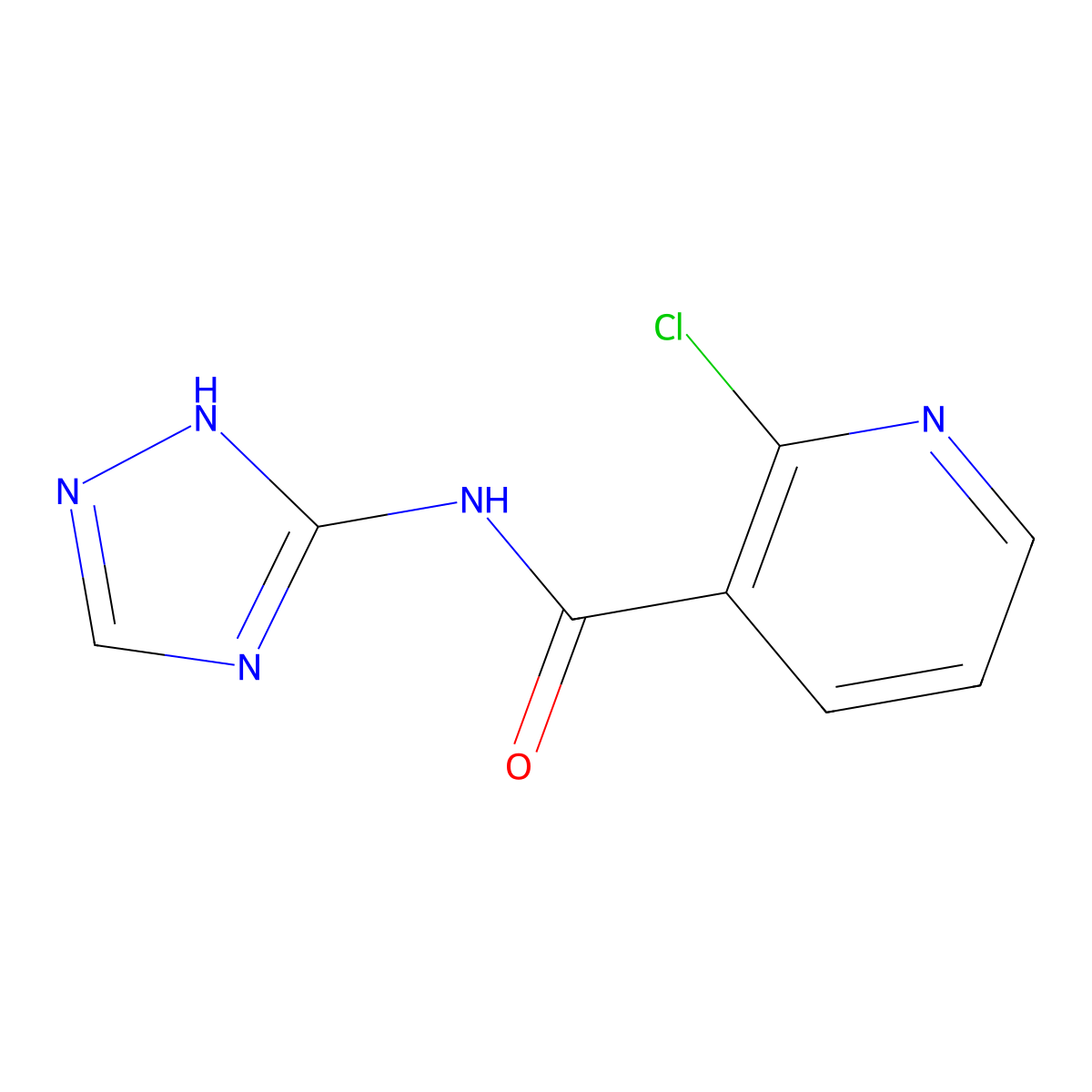 2-chloro-N-(1H-1,2,4-triazol-5-yl)pyridine-3-carboxamide molecular structure, CAS 444938-07-2
