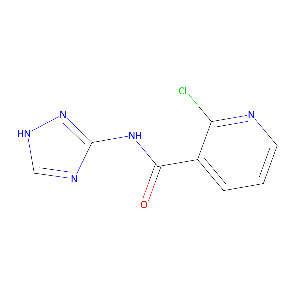 2-chloro-N-(1H-1,2,4-triazol-5-yl)pyridine-3-carboxamide molecular structure, CAS 444938-07-2